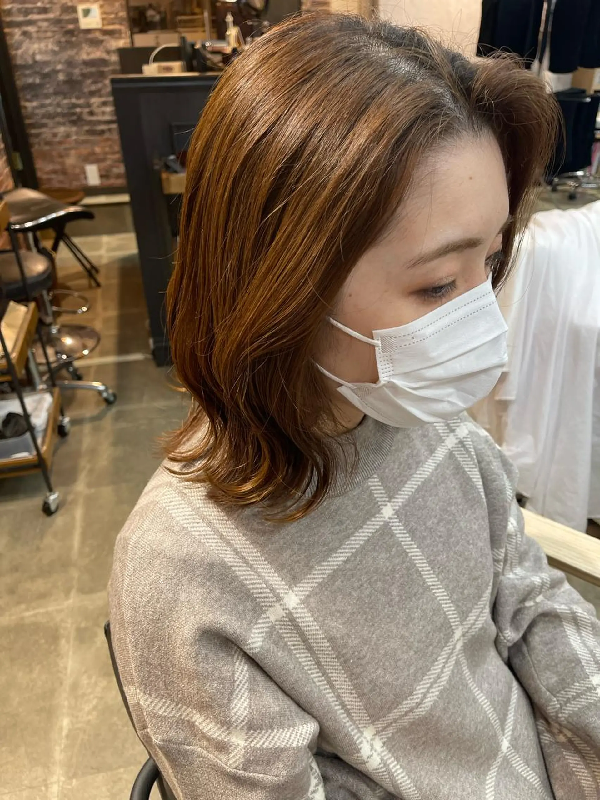 ミディアム かめい りなのヘアスタイル