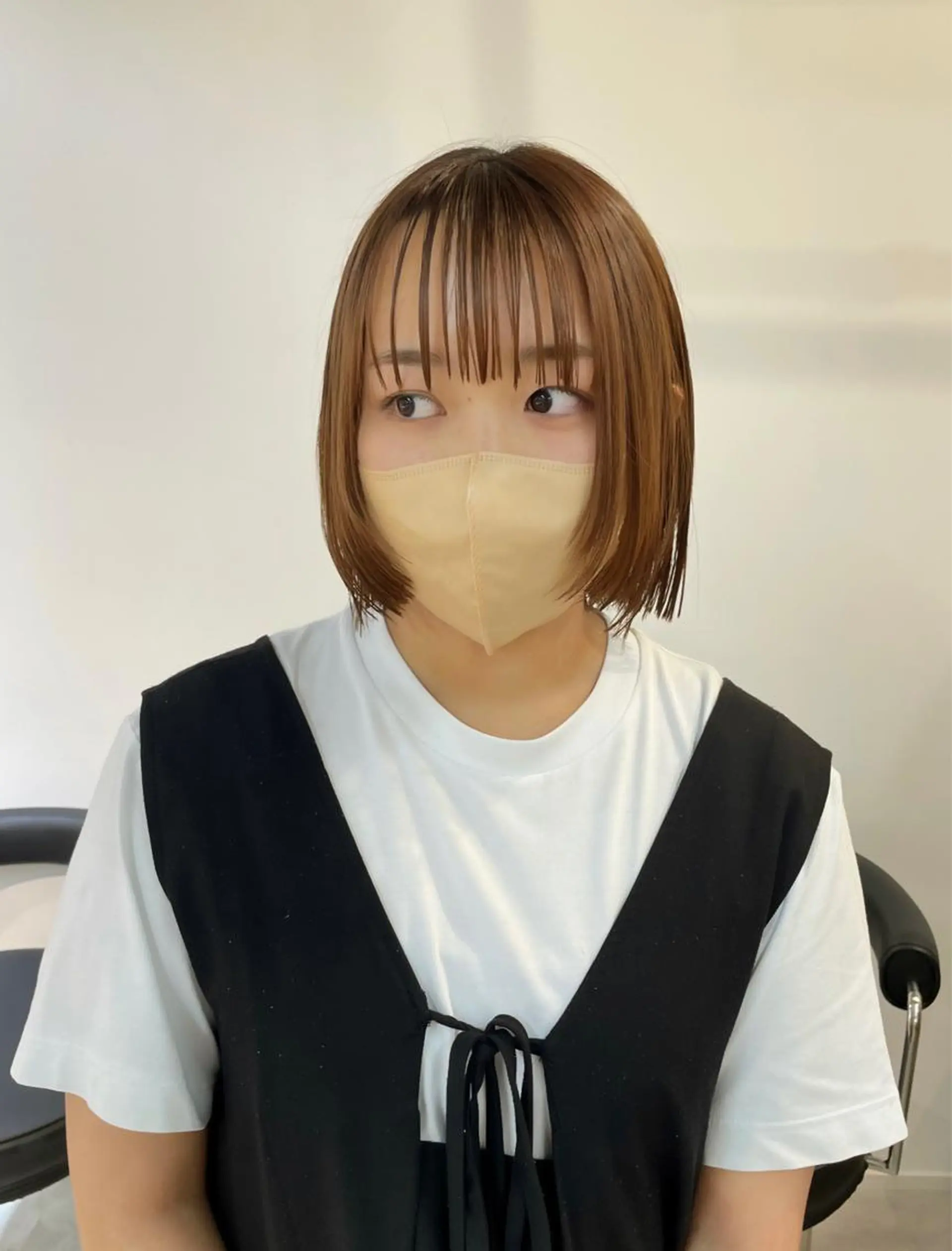 ミディアム ボブ 顔まわりレイヤー レイヤーカット カット ヘアカラー トリートメント fit/ madokaのヘアスタイル