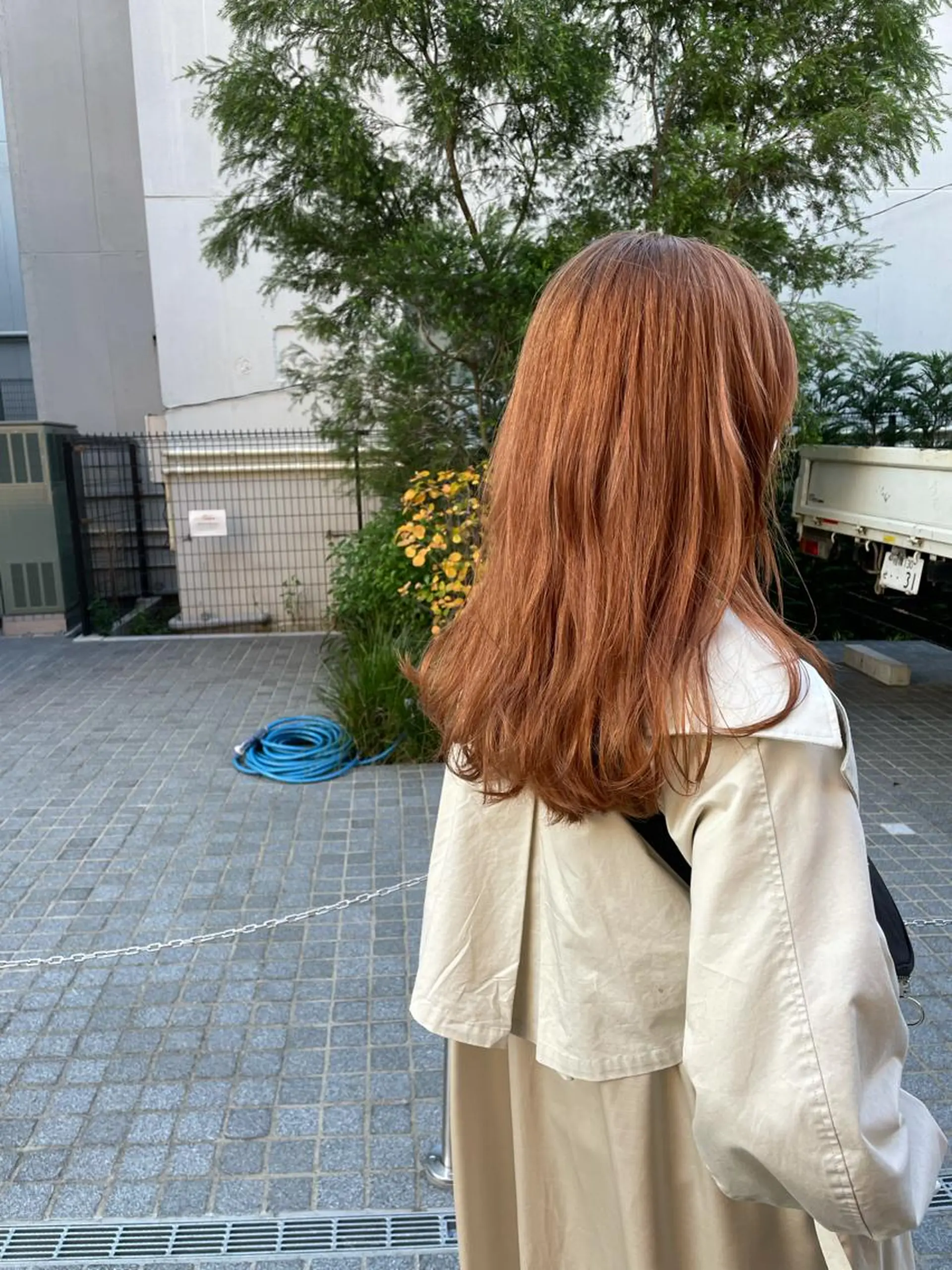 ロング カラー ベージュカラー オレンジ オレンジベージュ ヘアカラー トリートメント パーマ/透明感カラー /ボブ/吉田一生のヘアスタイル