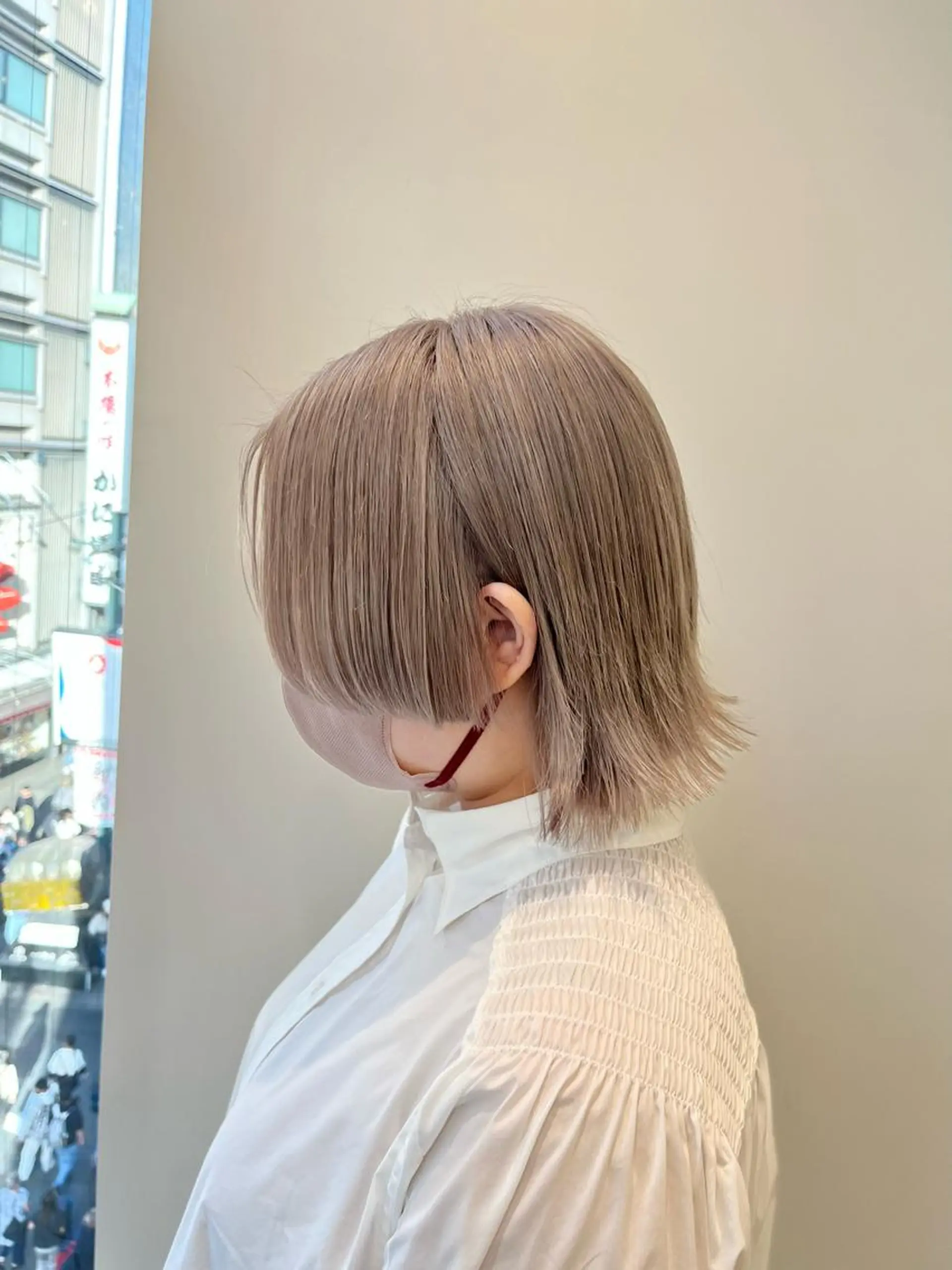 ミディアム カラー ベージュカラー ホワイトベージュ ヘアカラー レイヤー⭐️カラー ⭐️平川雅史のヘアスタイル