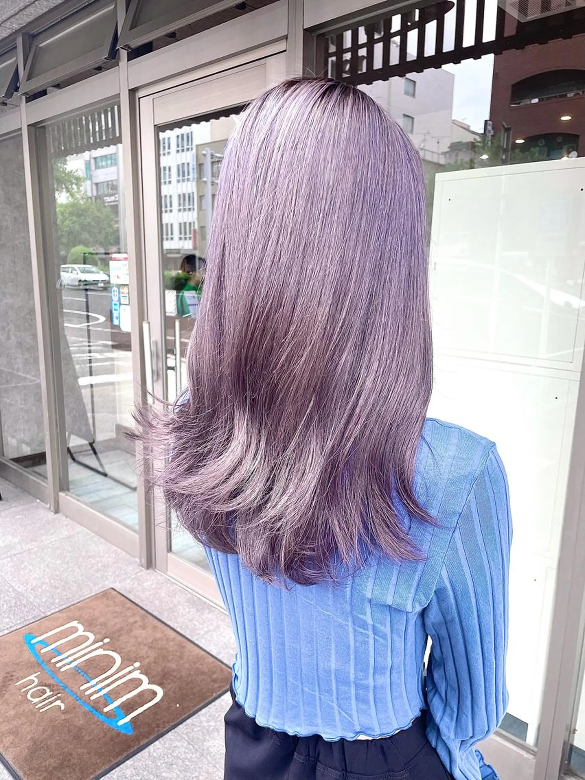 セミロング カラー ブリーチ ラベンダーカラー ラベンダーグレー 🫧ヒシダアキ taboo.i🫧のヘアスタイル