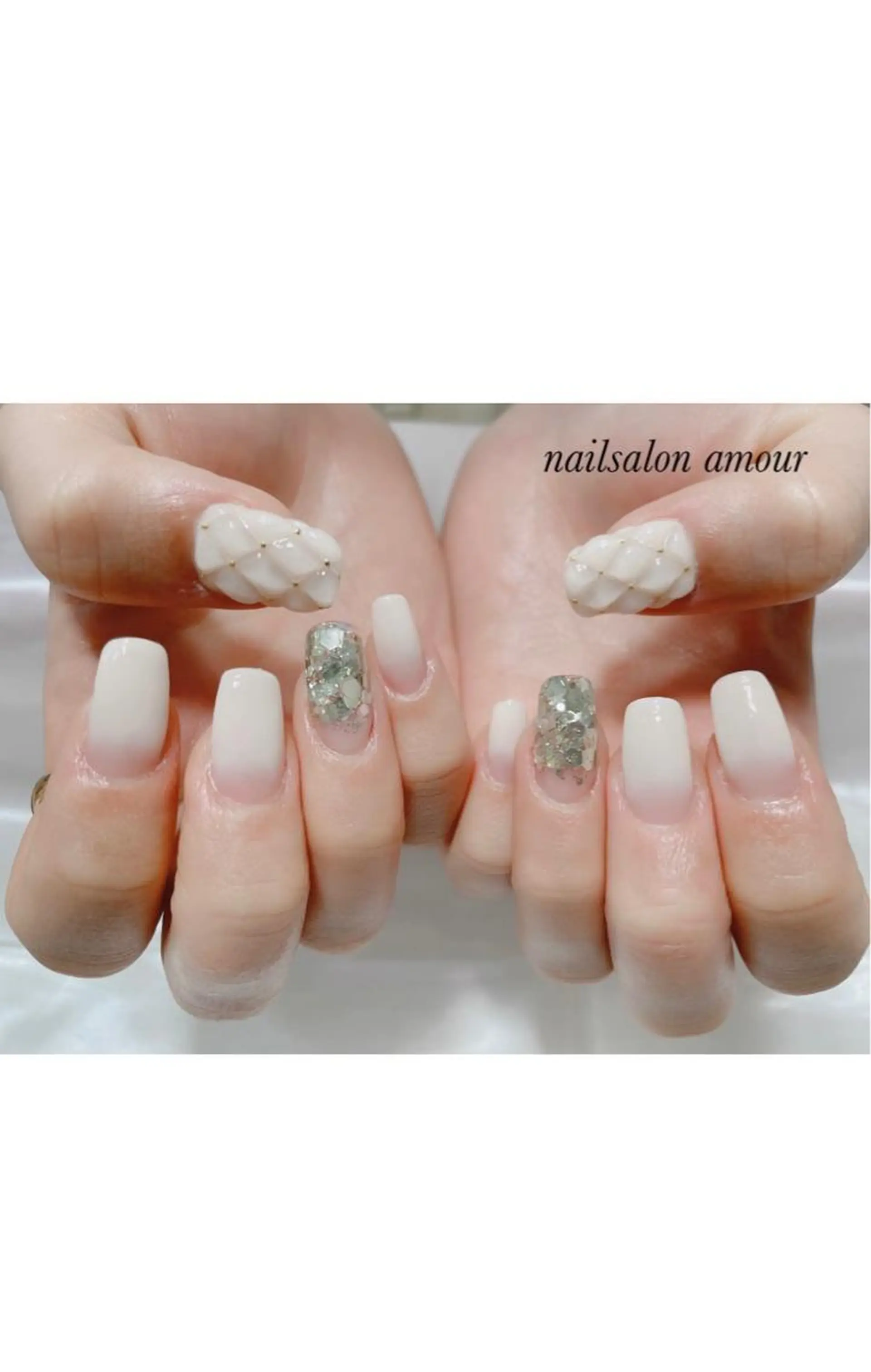 ネイル スカルプネイル シンプルネイル nailsalon ♡amour♡のネイルデザイン