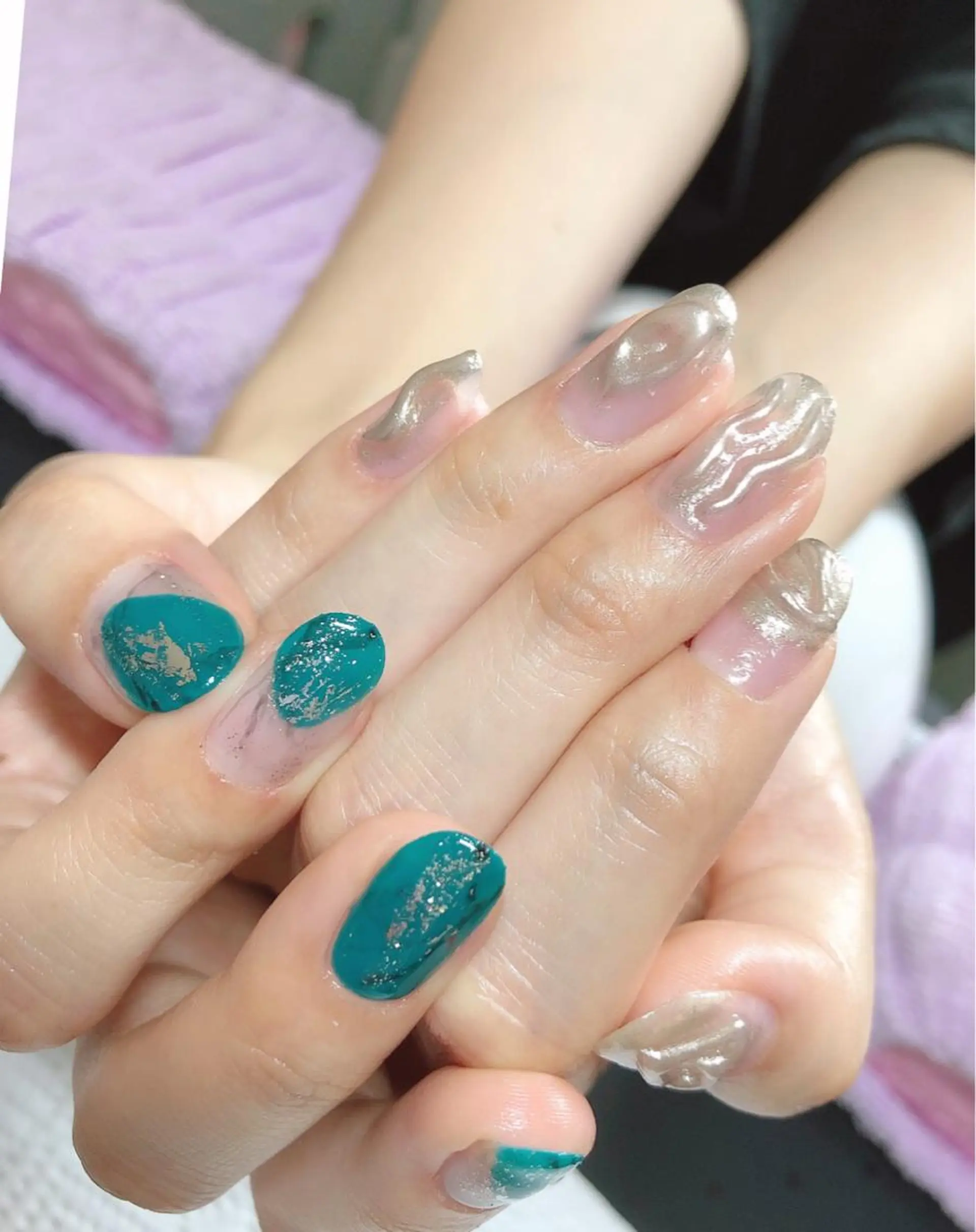 ネイル ミラーネイル ニュアンスネイル ハンドネイル ハンドケア u sのネイルデザイン