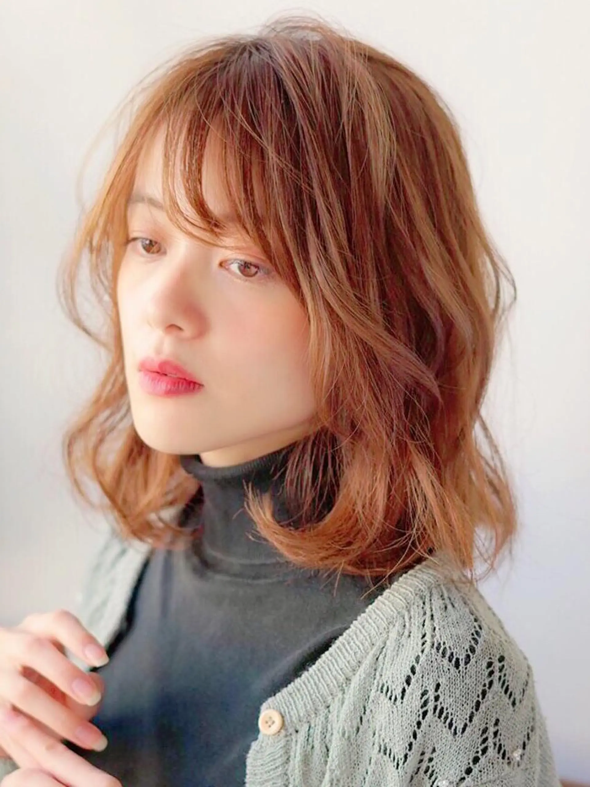 ミディアム カット ヘアカラー トリートメント 石川 修一のヘアスタイル