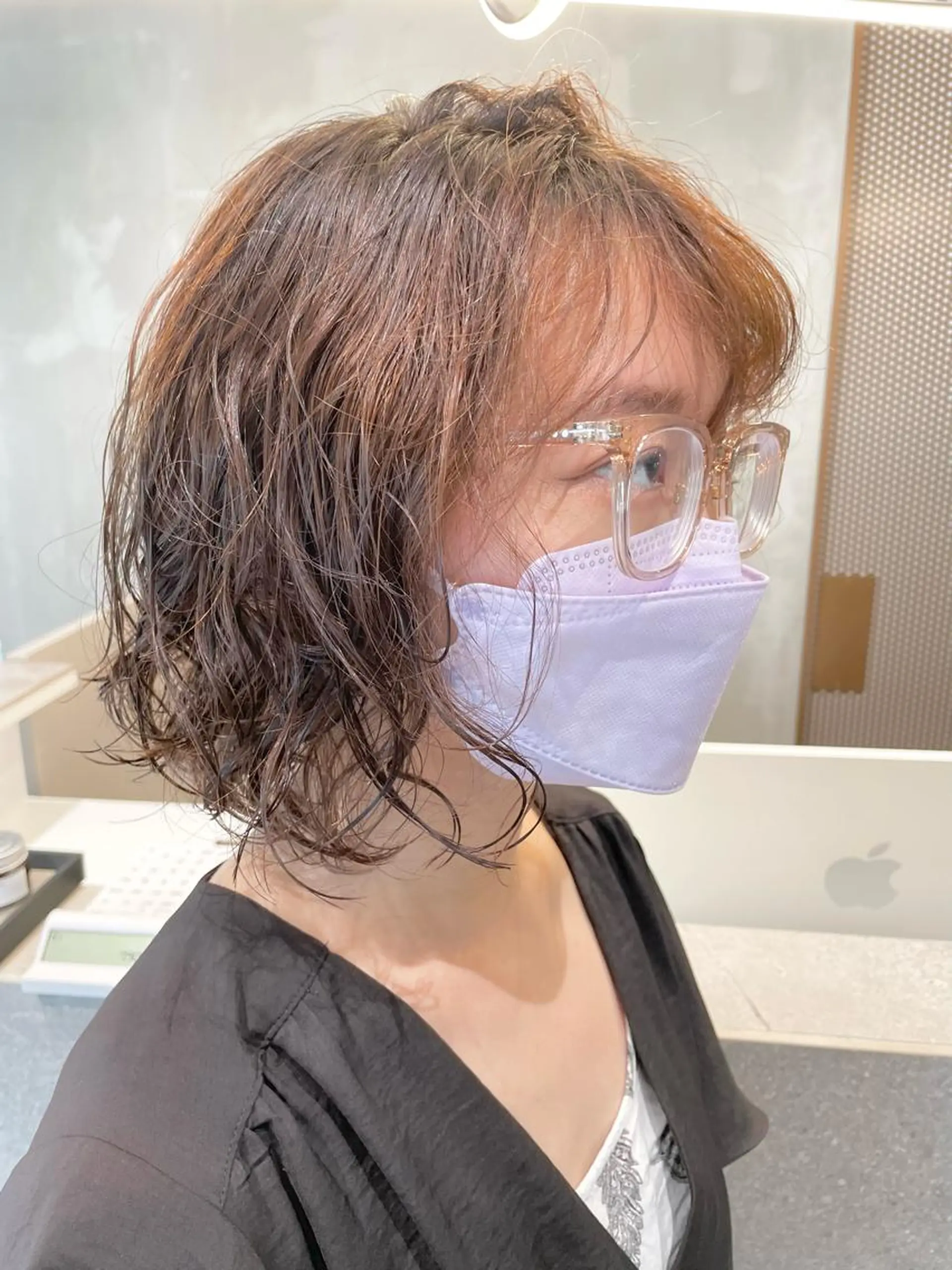 ミディアム ミディアムパーマ カット ヘアカラー トリートメント ✨透明感カラー✨ ✨小顔カット✨山木のヘアスタイル