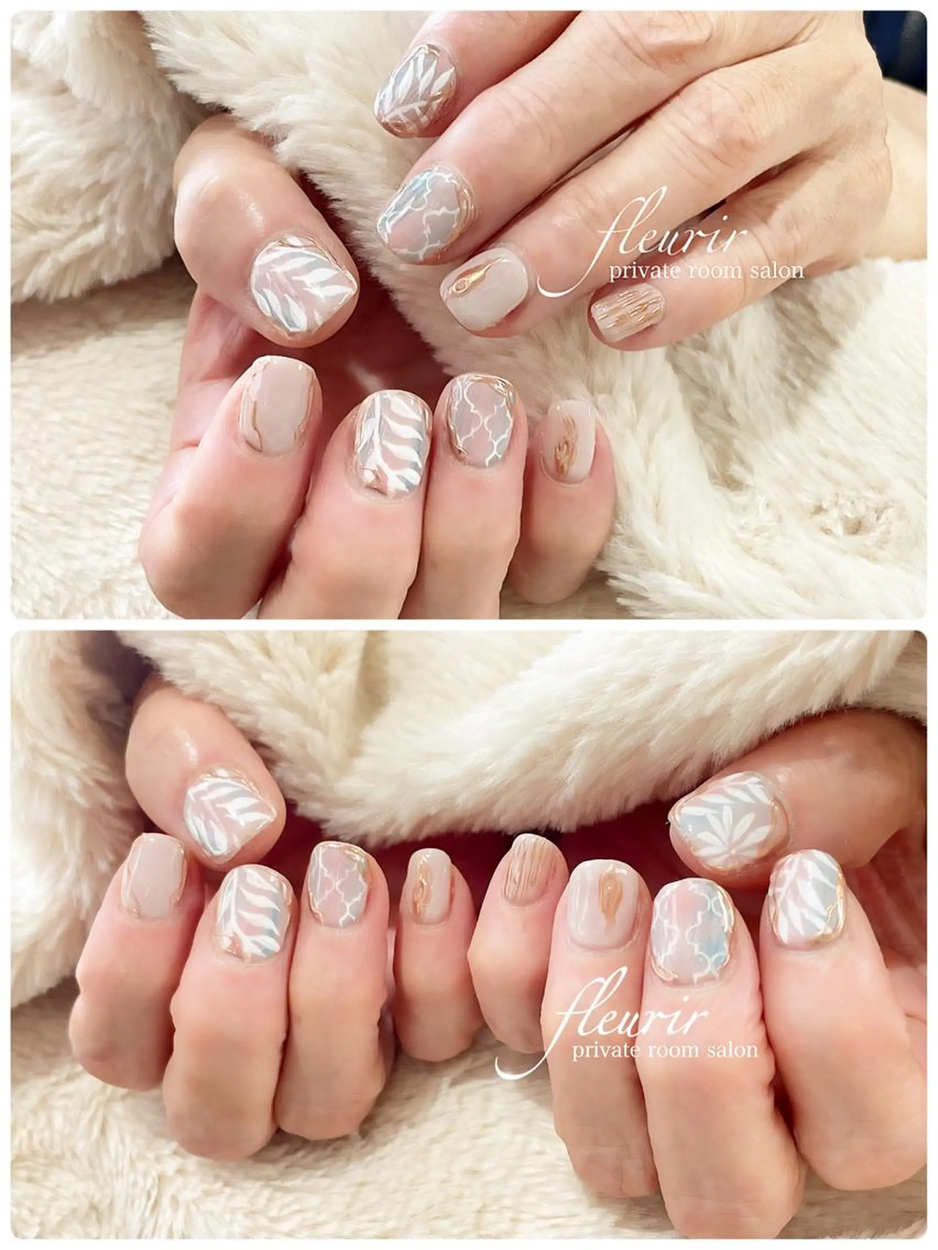 ネイル アートネイル ミラーネイル フルリール 【プライベートサロンのネイルデザイン