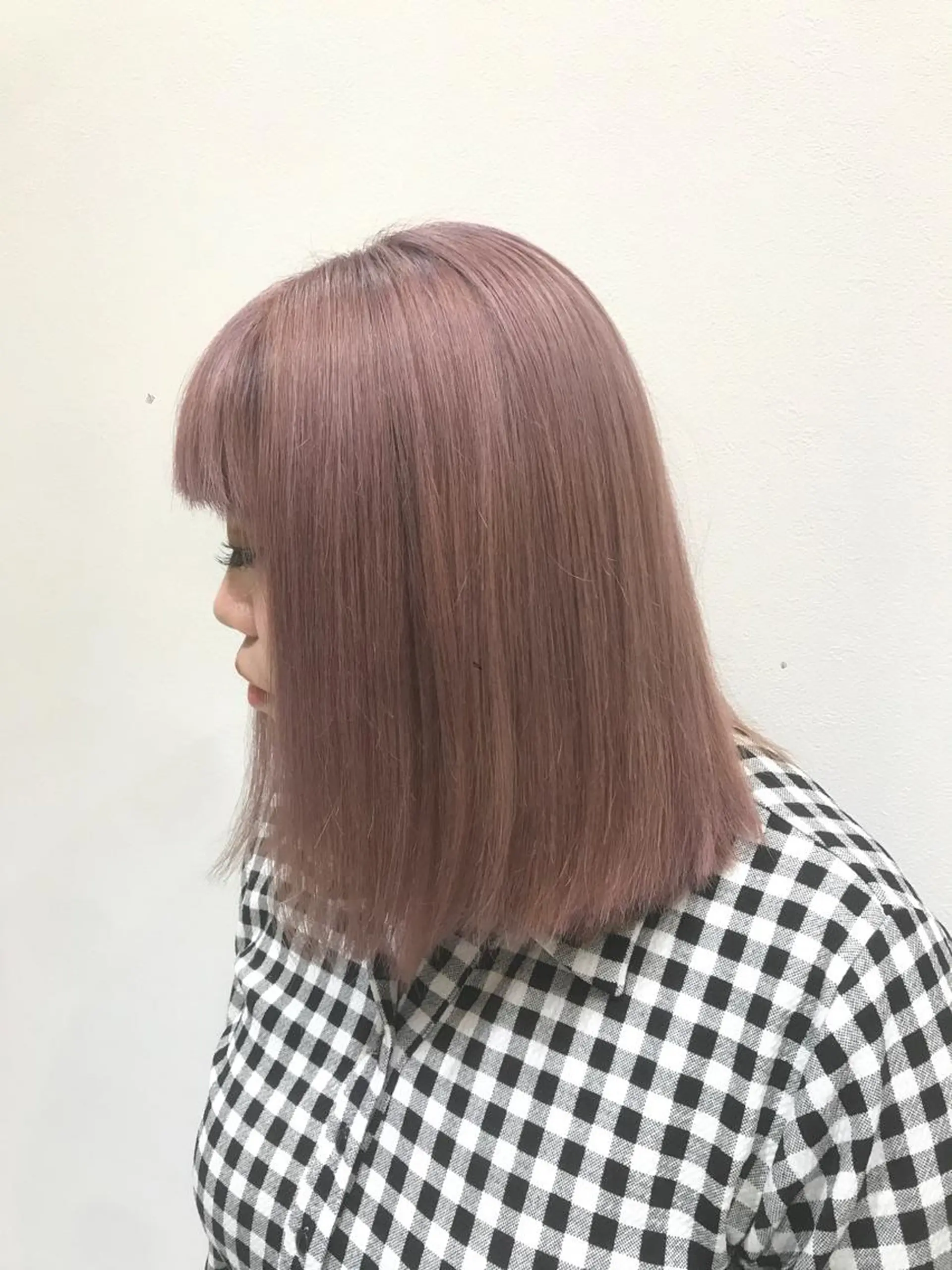 ミディアム パープルカラー ヘアカラー ブリーチカラー☆ 再生トリートメントのヘアスタイル