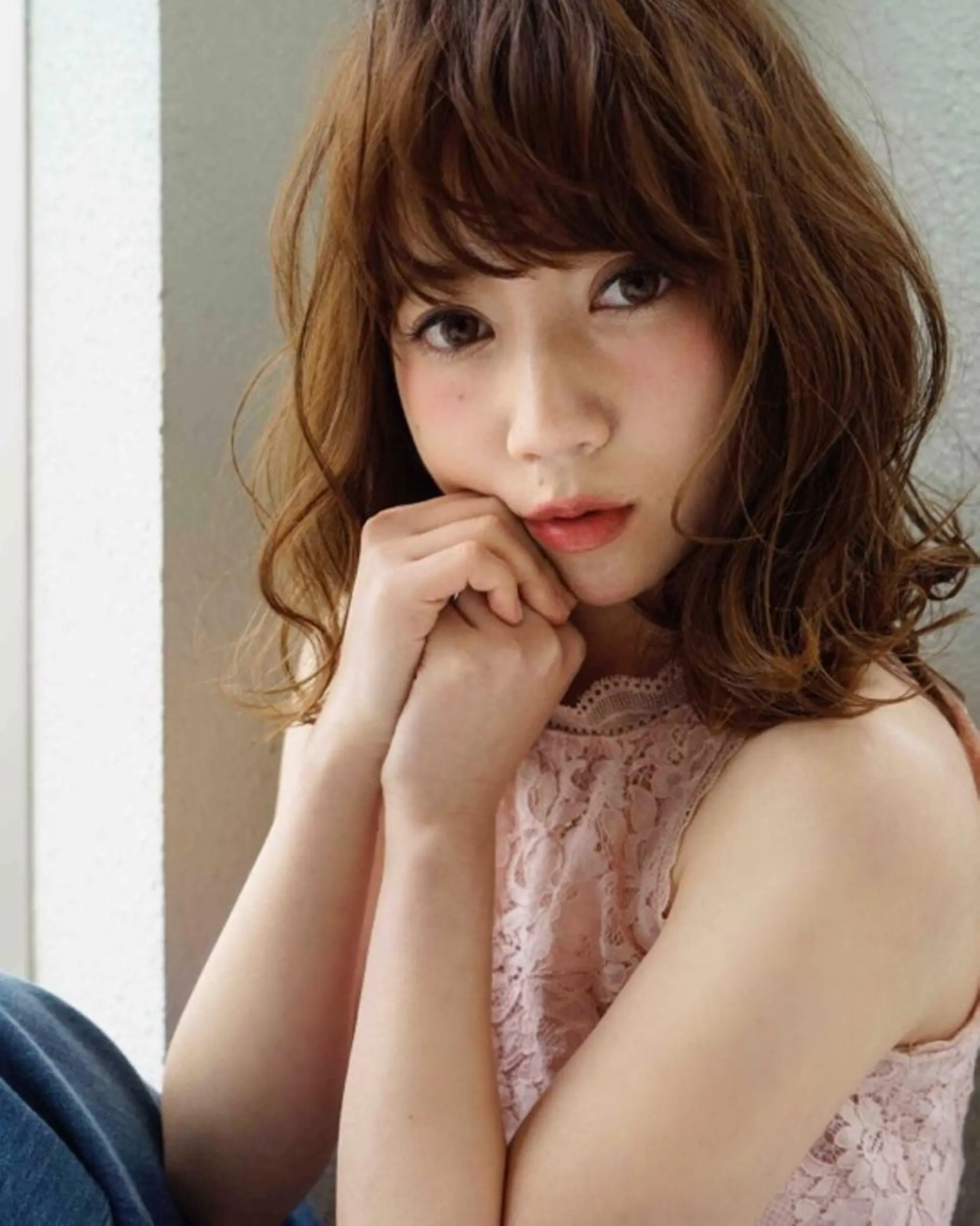 ミディアム カラー 韓国メンズヘア　ミル クティボブ　足立佳代のヘアスタイル