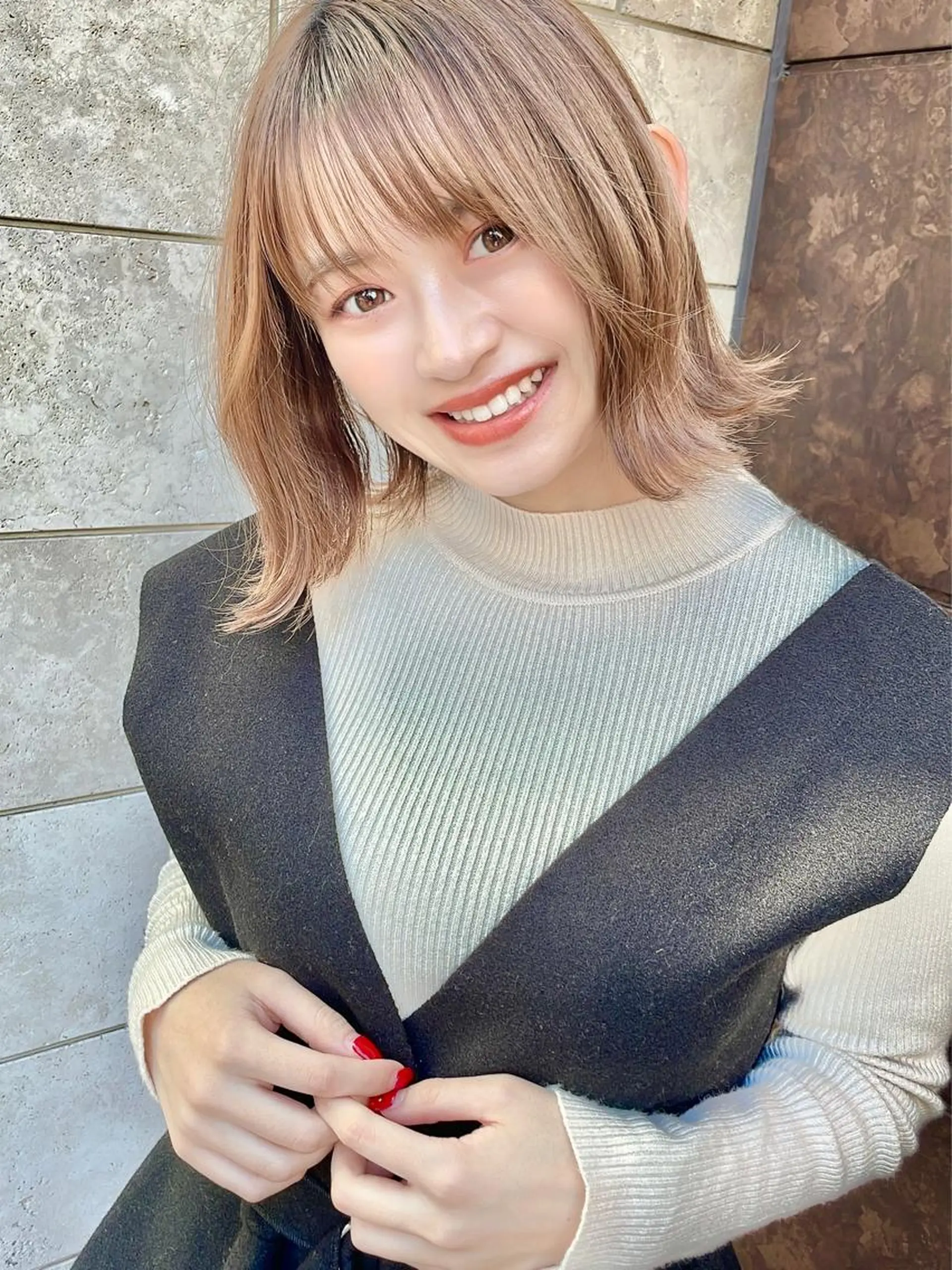 ミディアム 切りっぱなしボブ ショートボブ ボブ くびれヘア タンバルモリ 市原 大翼のヘアスタイル