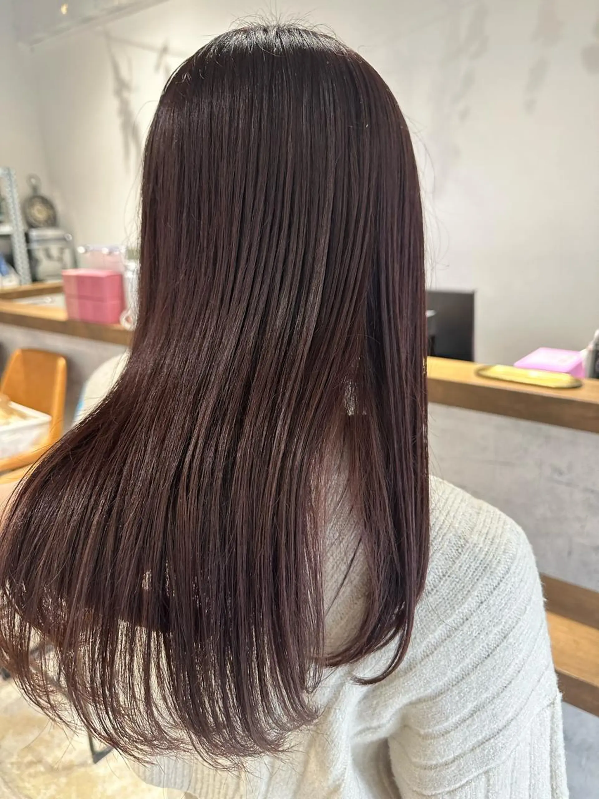 セミロング カラー ラベンダーカラー ピンクカラー ピンクラベンダー ヘアカラー 縮毛矯正 トリートメント 落合　眺 (オチアイ　ノゾミ)のヘアスタイル