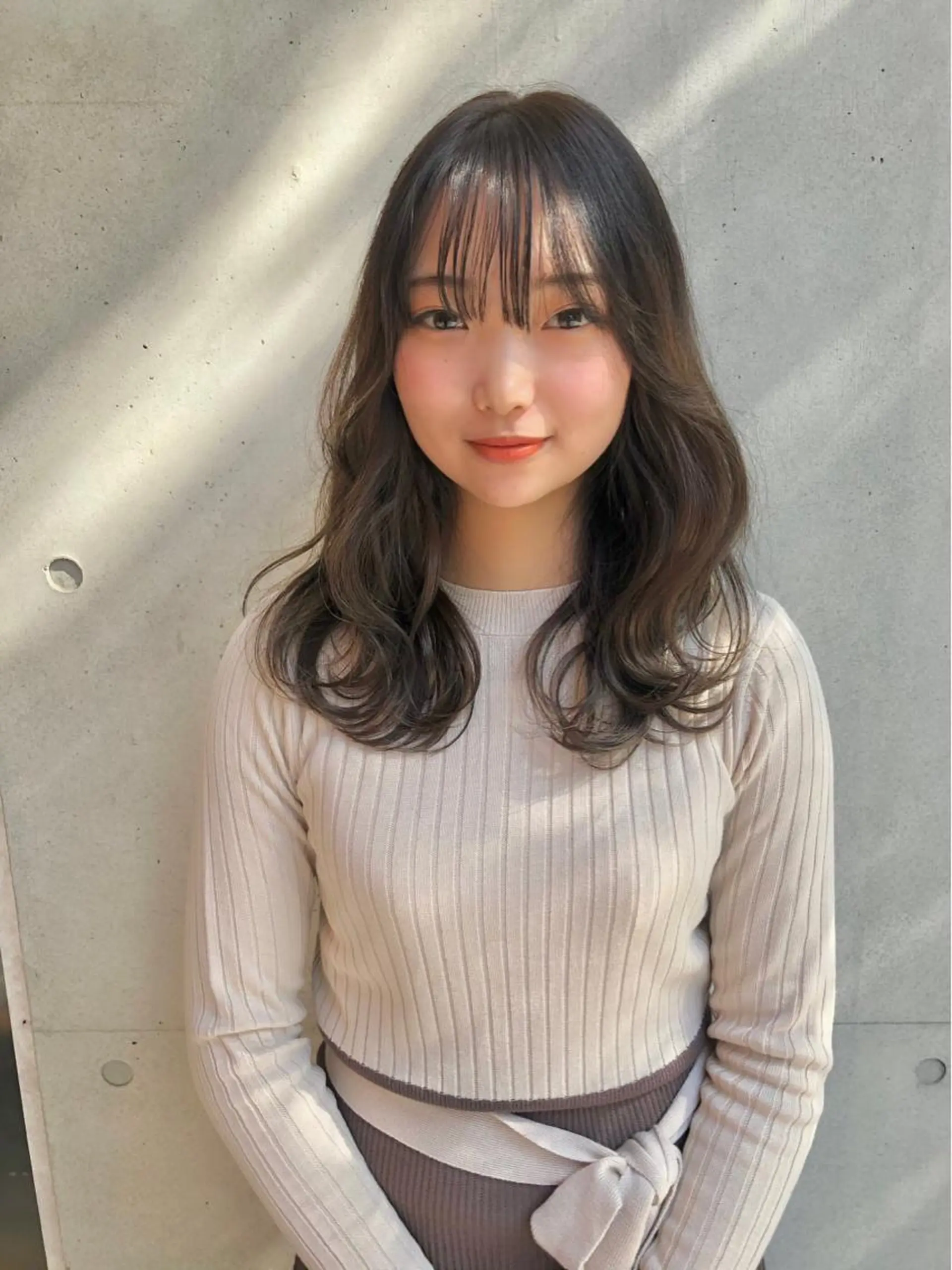 セミロング 似合わせカット 迫留由弥のヘアスタイル