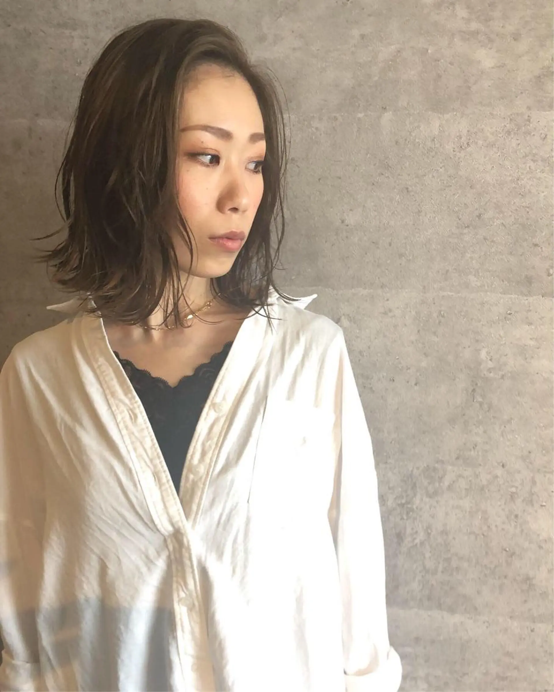 ミディアム カラー ベージュカラー ボブ レイヤーカット カット ヘアカラー hair salon Glanzのヘアスタイル