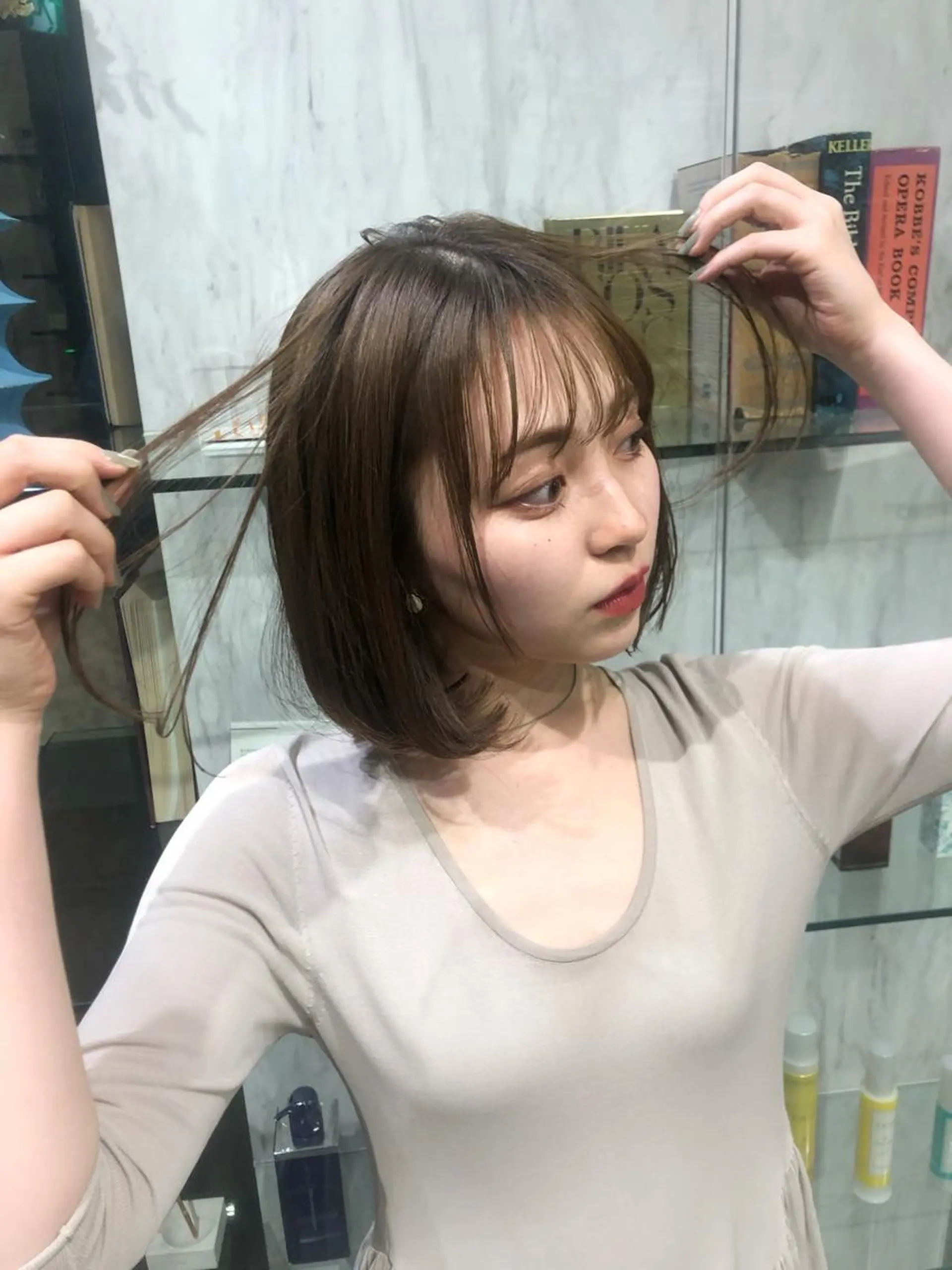 ショート レイヤー特化/小顔顔 周り/セノ/表参道のヘアスタイル
