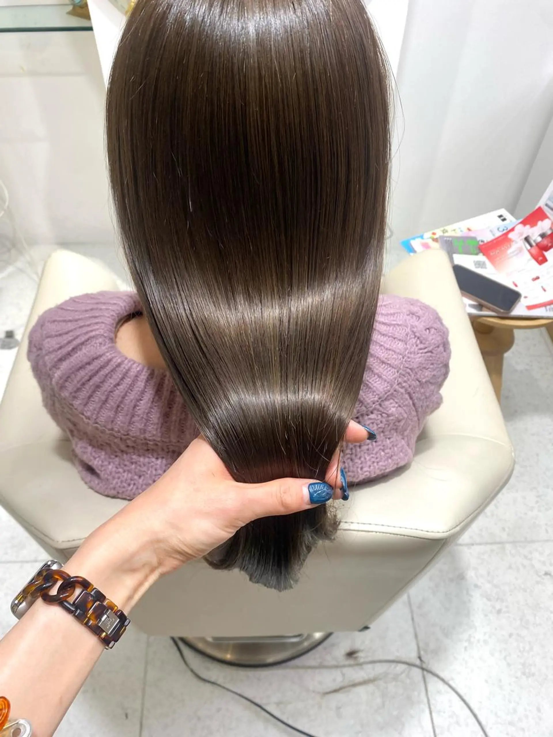 ロング カラー 安永 涼のヘアスタイル