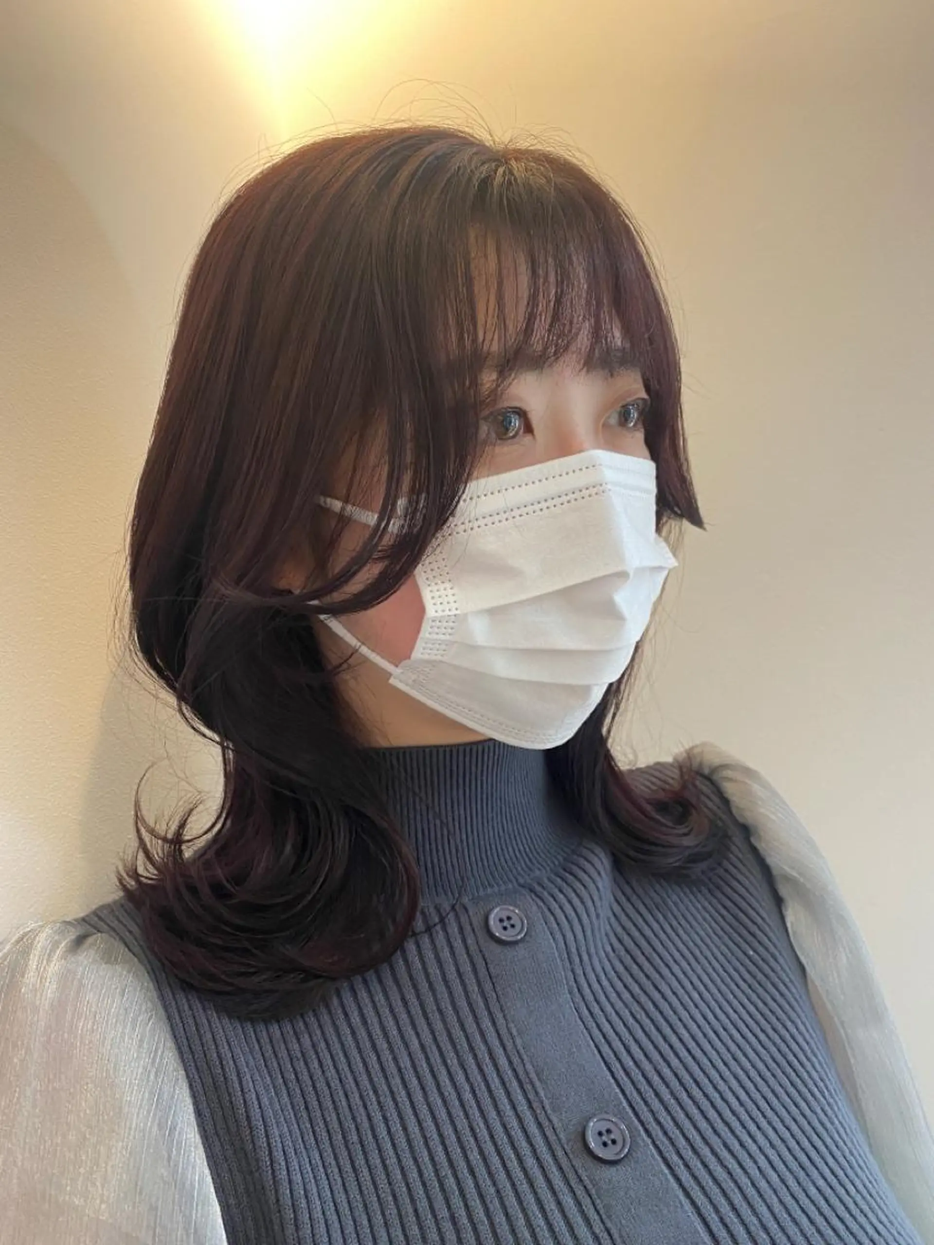 ミディアム カラー カシス くびれヘア 和歌山韓国ヘア🌙 MOEのヘアスタイル