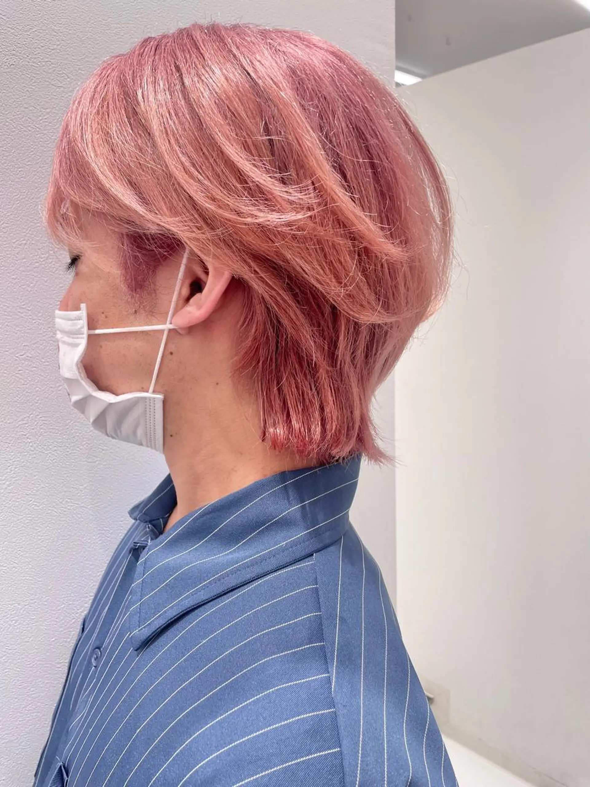 ショート カラー メンズ メンズウルフカット ベージュカラー ピンクカラー ピンクベージュ ウルフカット TAYA千葉そごう店所属・【千葉駅南口歩1分】 MAKAのヘアスタイル