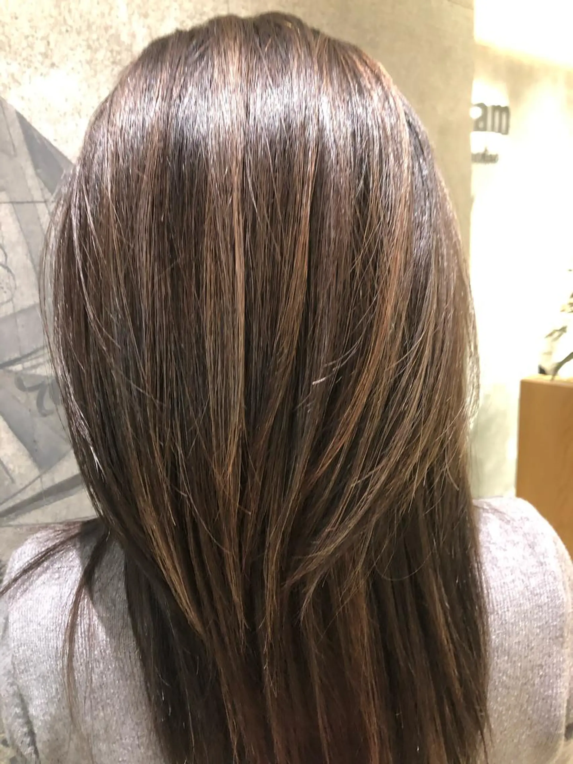 セミロング ハイライト カット ヘアカラー ハイライトバレイヤー ジュ＆縮毛矯正✨櫻野のヘアスタイル