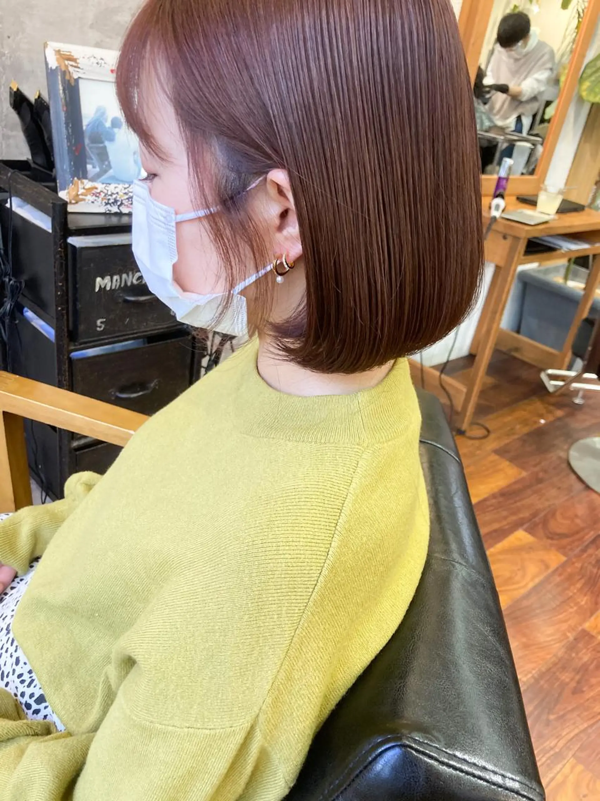 ミディアム カラー カット 縮毛矯正 小木曽智美 /ボブ/ショートのヘアスタイル