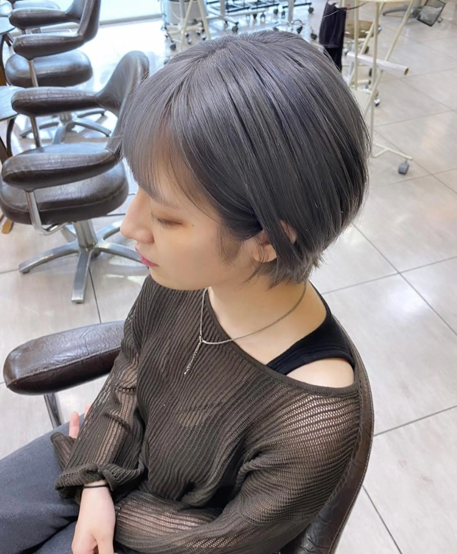 ショート カラー パーマ ヘアアレンジ インナー×縮毛矯正 ピンクカラー澤井里菜のヘアスタイル