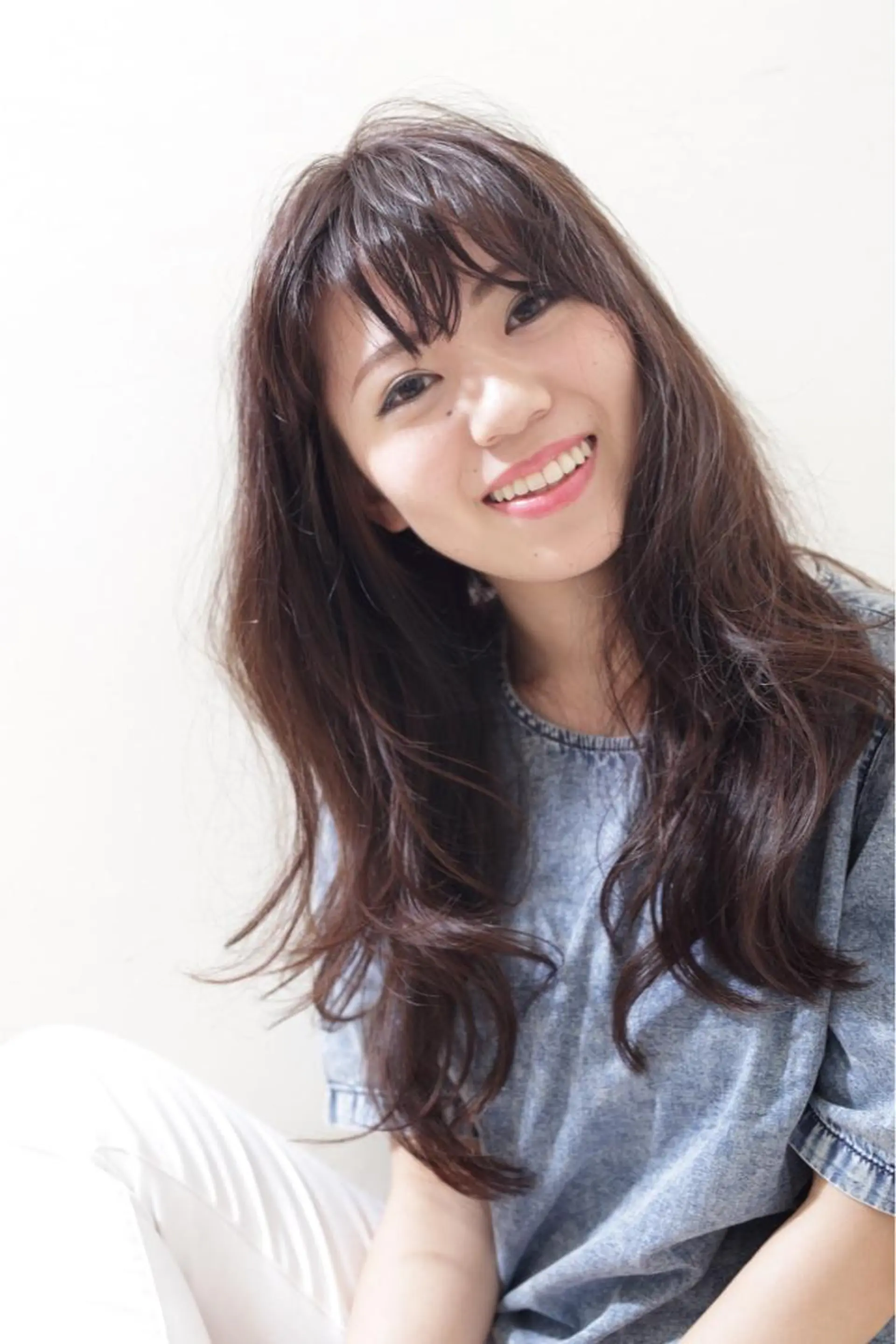 ミディアム セミロング ロング カラー パーマ ロング タジマ ヤスヒサのヘアスタイル