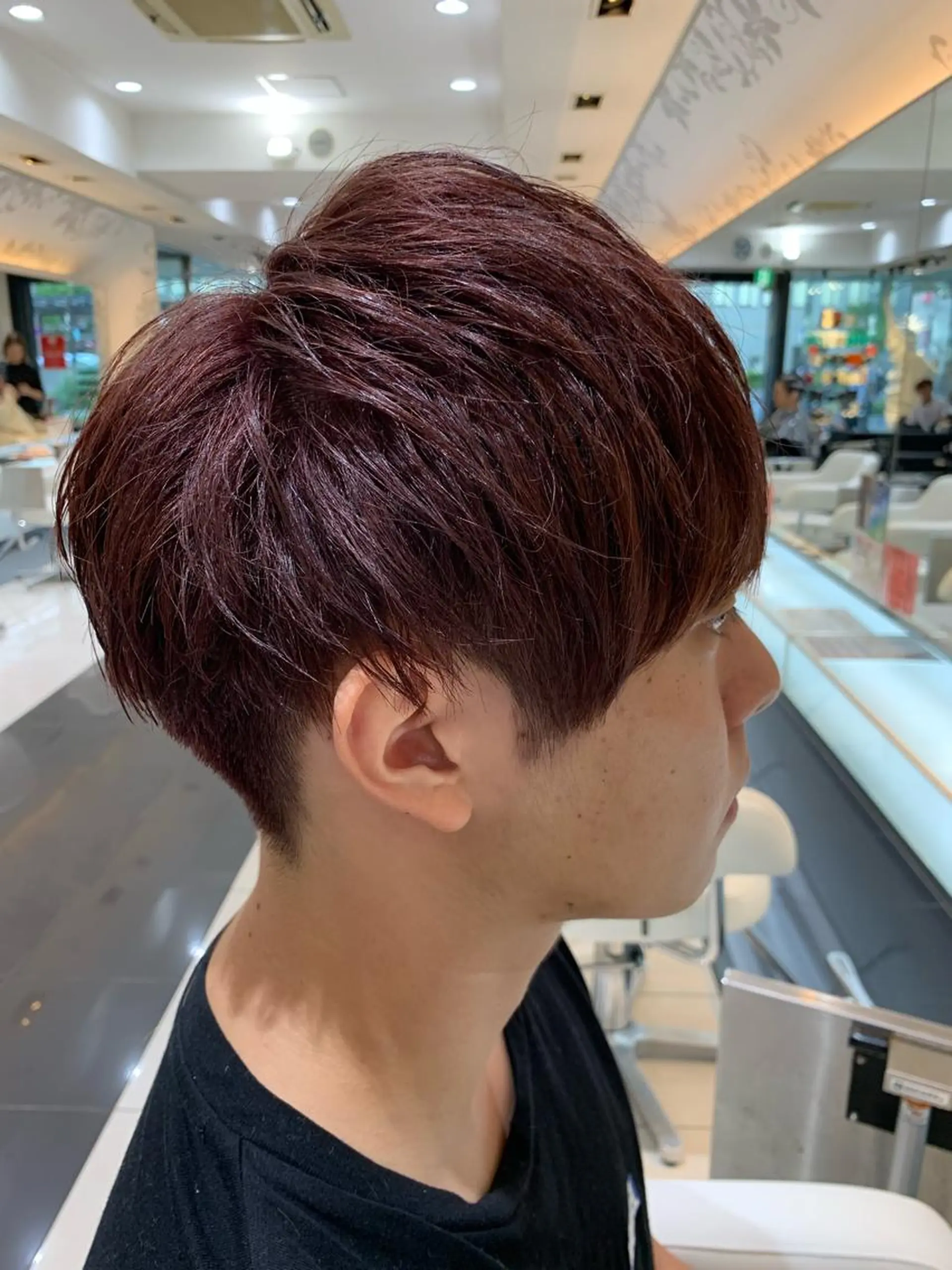 ショート カラー メンズ メンズブリーチ ブリーチ レッドカラー 赤み消しカラー /透明感カラー 上長のヘアスタイル