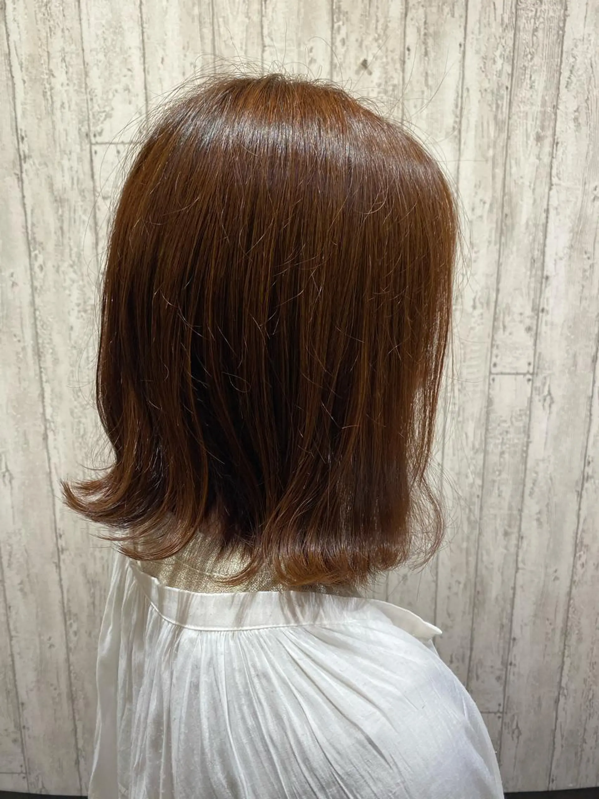 ミディアム オレンジブラウン カット ヘアカラー トリートメント 🦋店長🦋 ほんさわ みずきのヘアスタイル