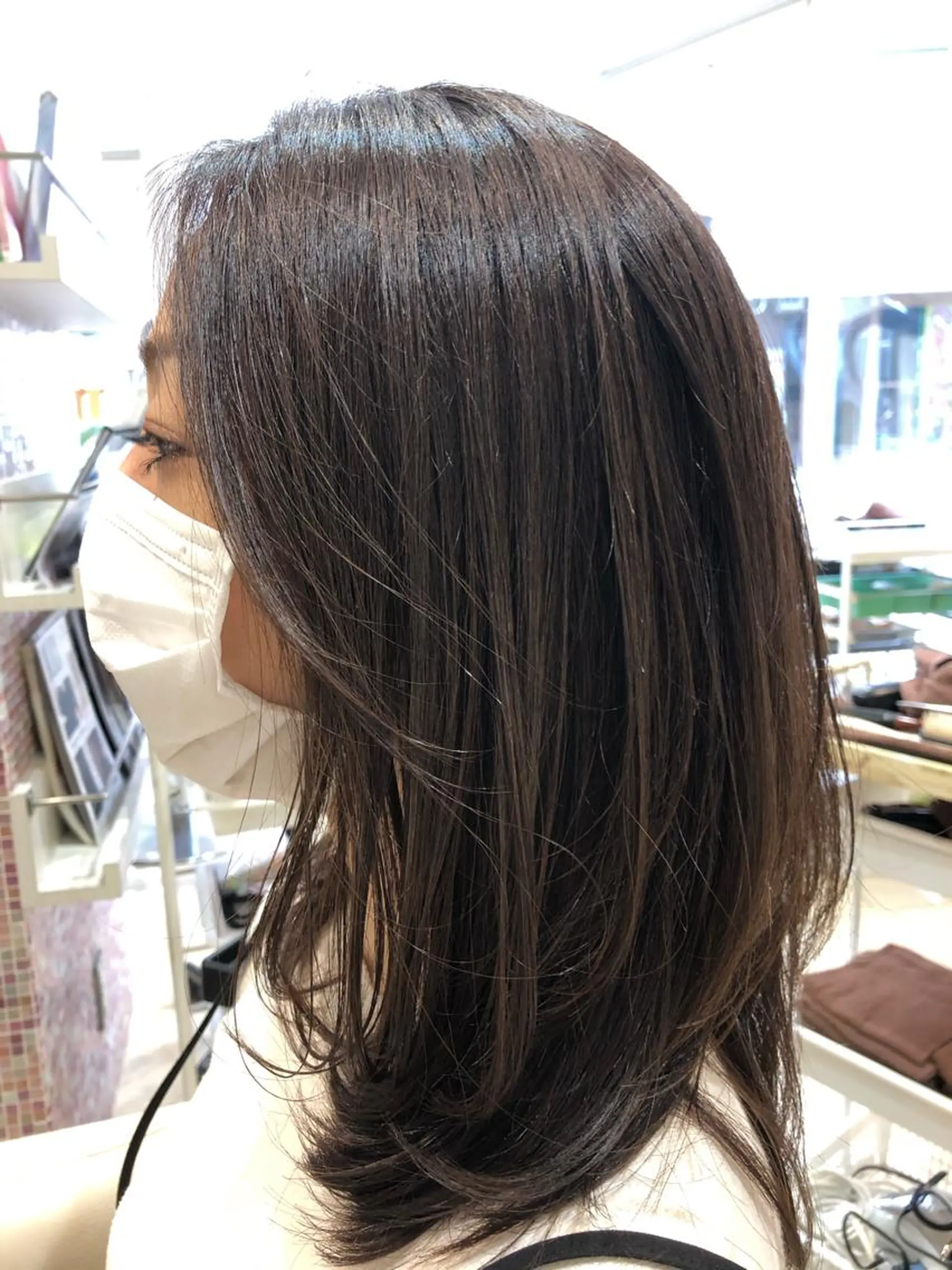 セミロング ヘアカラー トリートメント カジサ ケイコのヘアスタイル