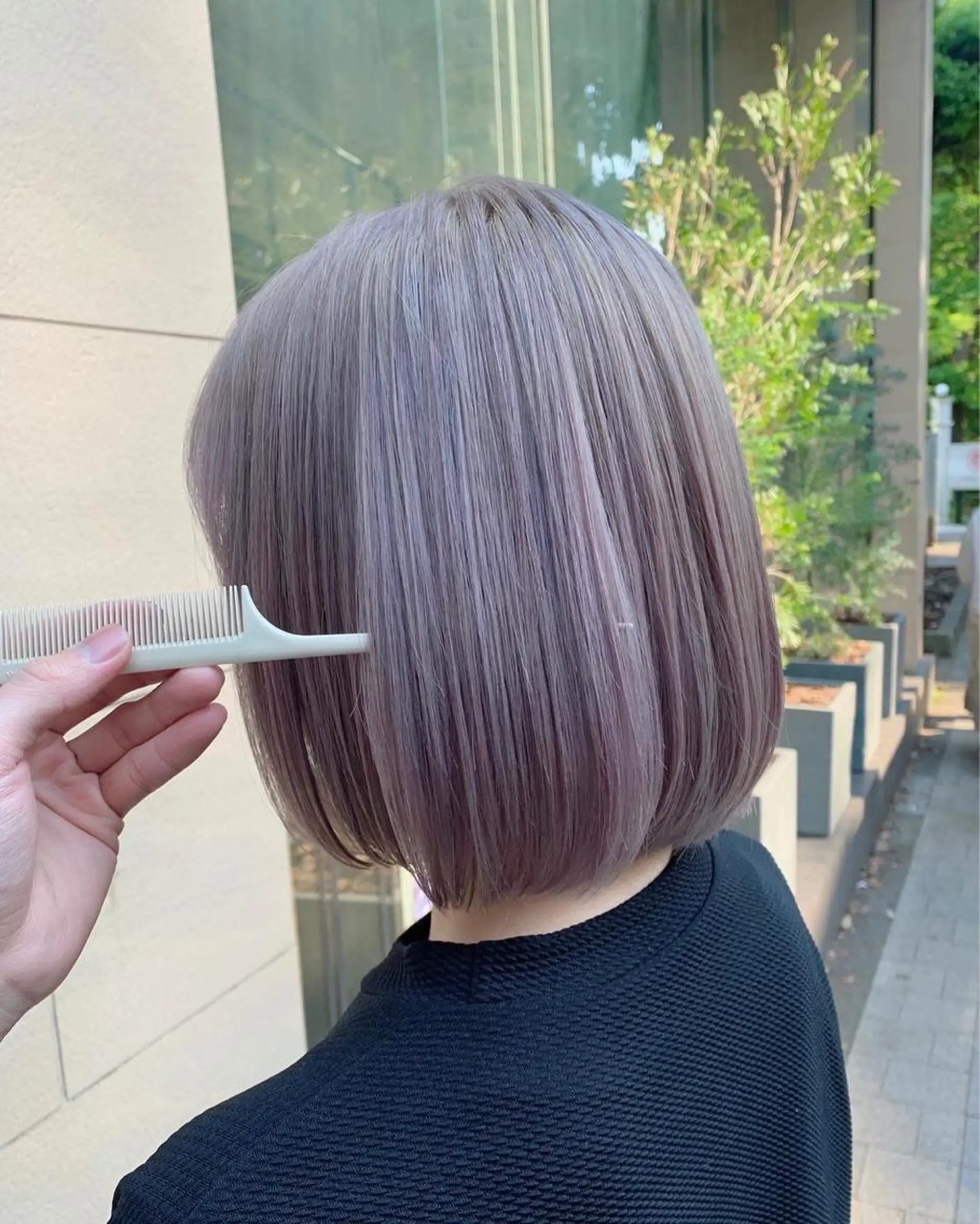 ショート カラー ブリーチ パープルカラー メンズカット松戸/韓 国/メンズパーマ航太のヘアスタイル