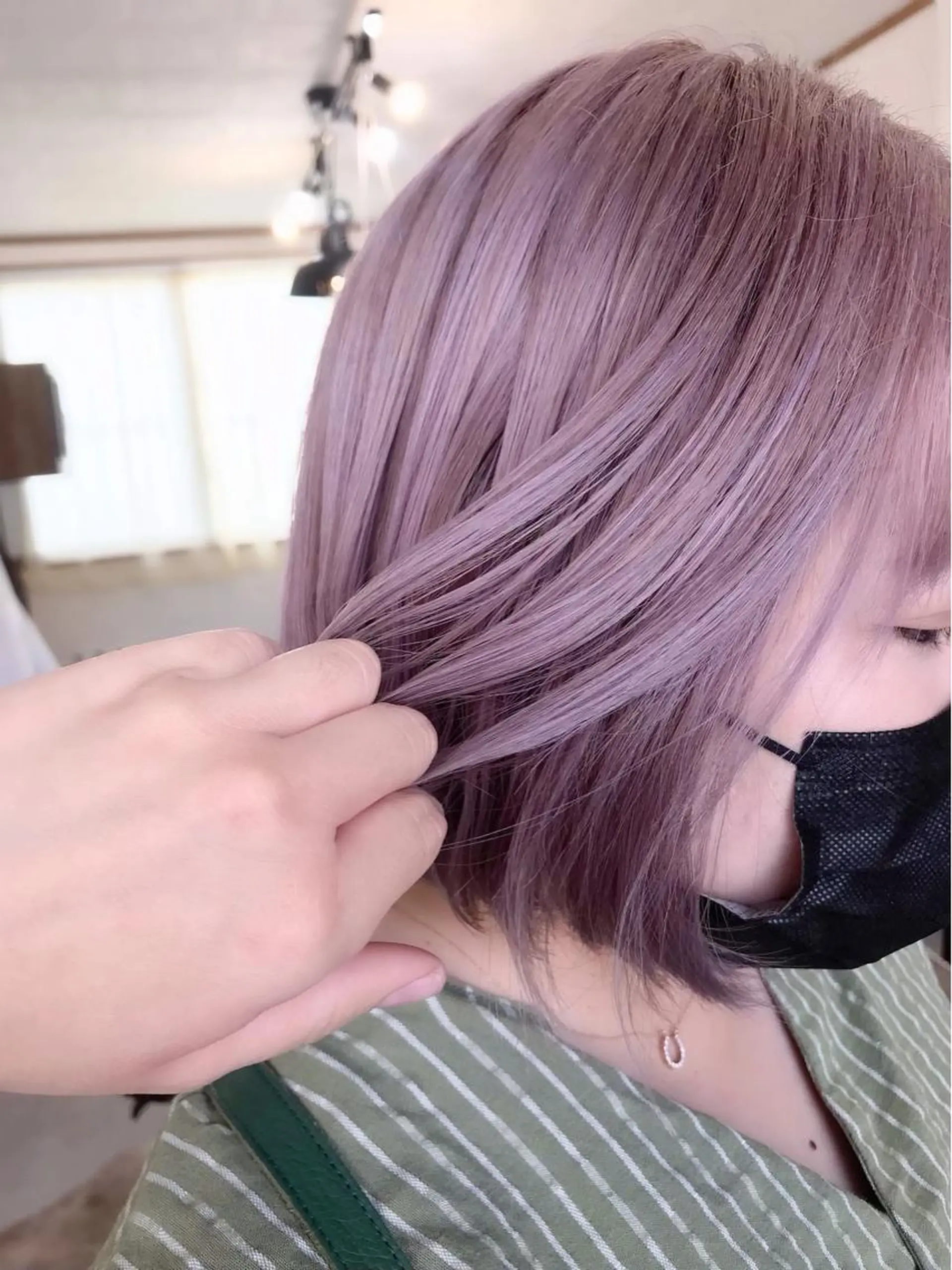 ミディアム カラー ブリーチ ケアブリーチ ピンクカラー ヘアカラー トリートメント hair works raptureのヘアスタイル