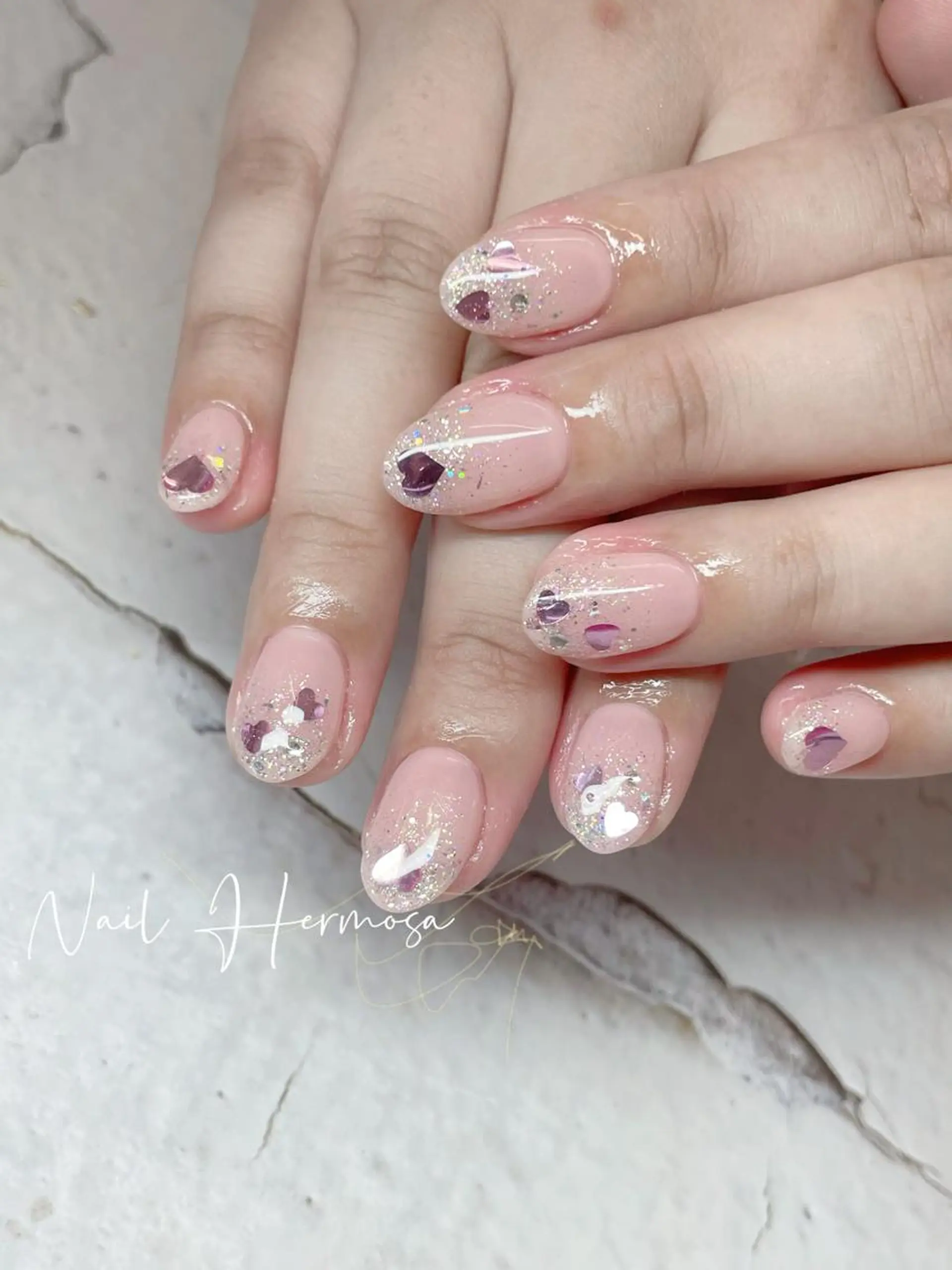 ネイル 桜ネイル 長さ出し フラッシュネイル フラワーネイル フットネイル ハンドネイル ネイル エルモサのネイルデザイン