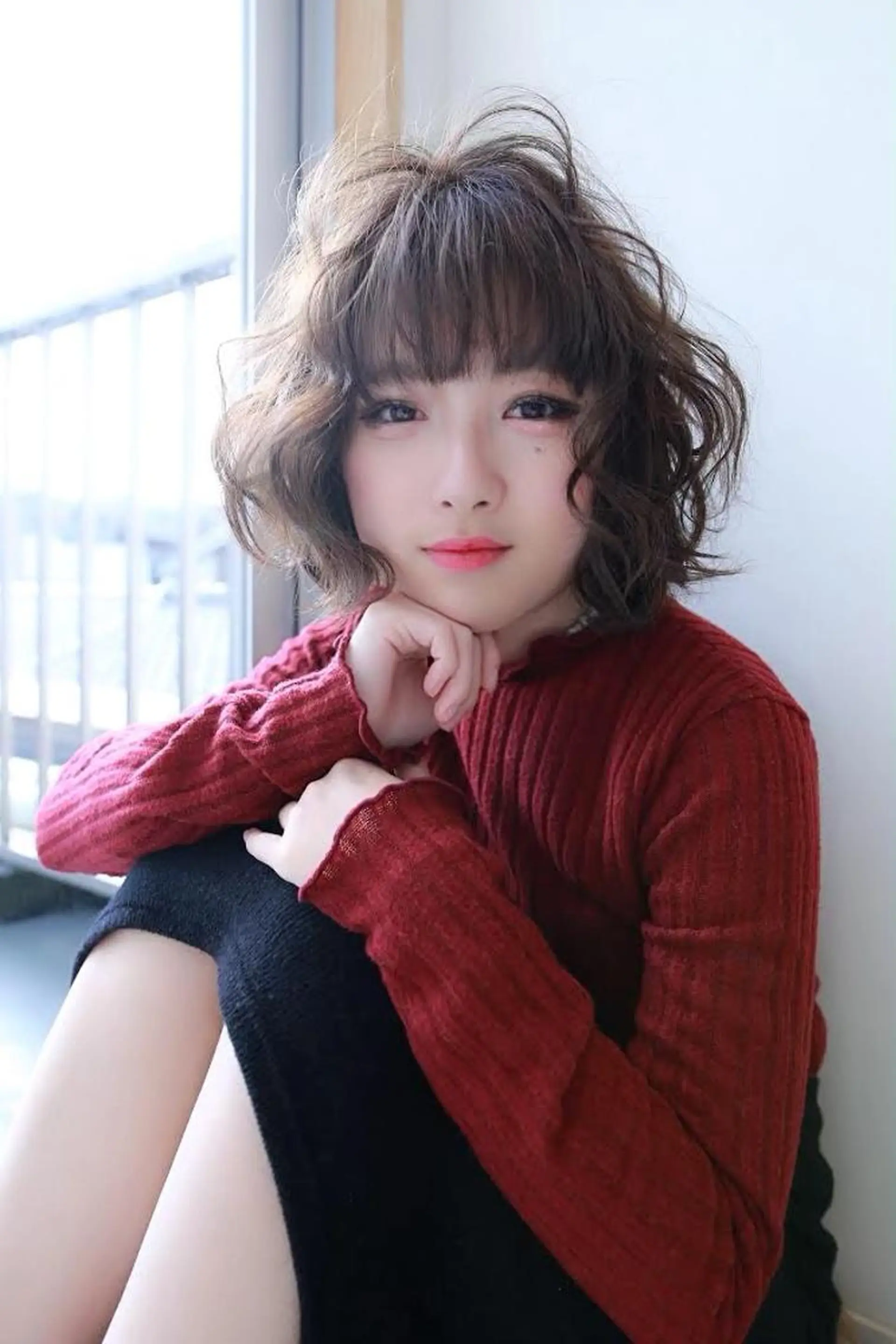 ショート カラー パーマ ボブ トップスタイリスト 💙藤原 純のヘアスタイル