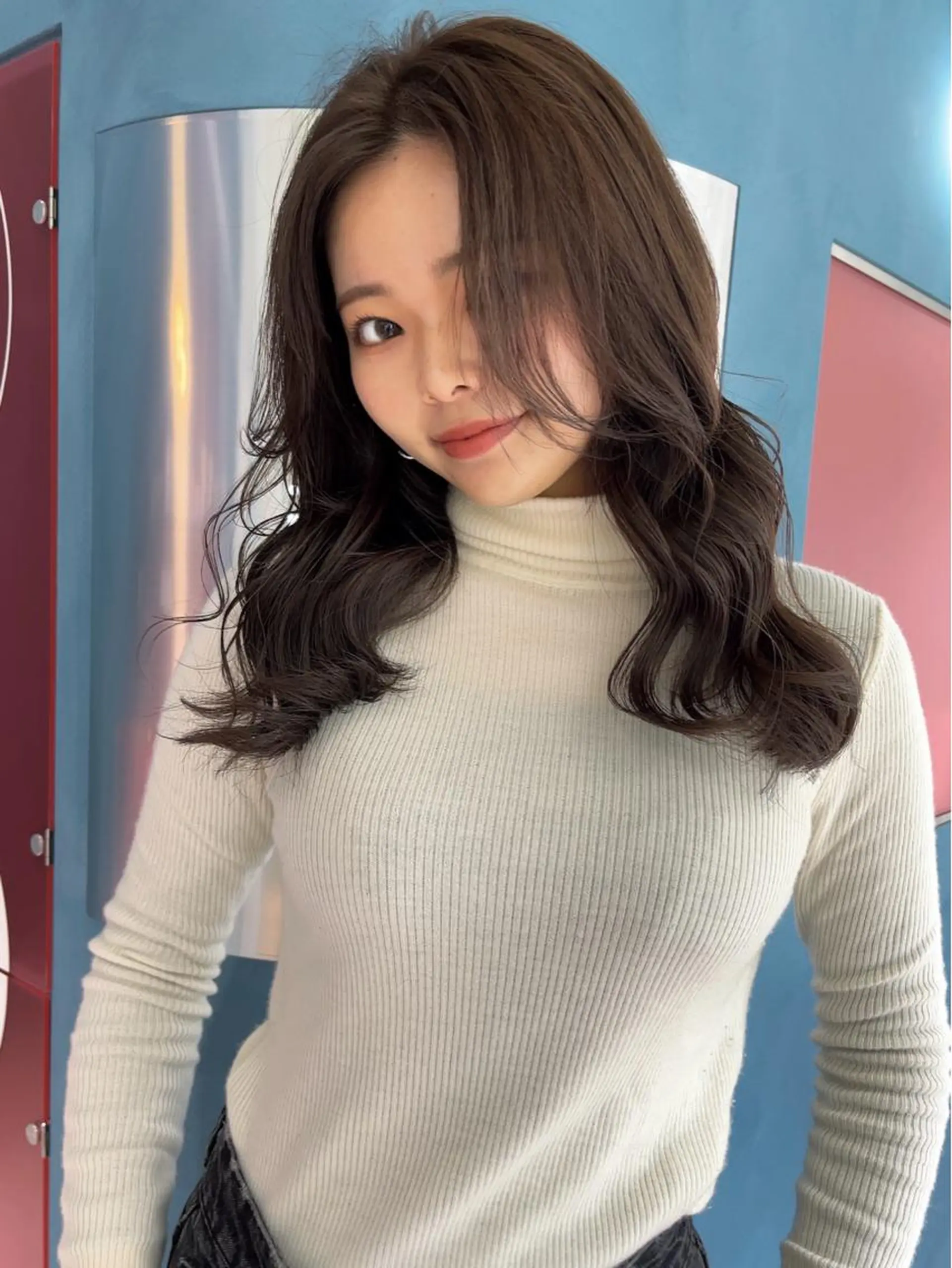 ミディアム カラー fuuka/ ハイトーン/海外ヘアのヘアスタイル