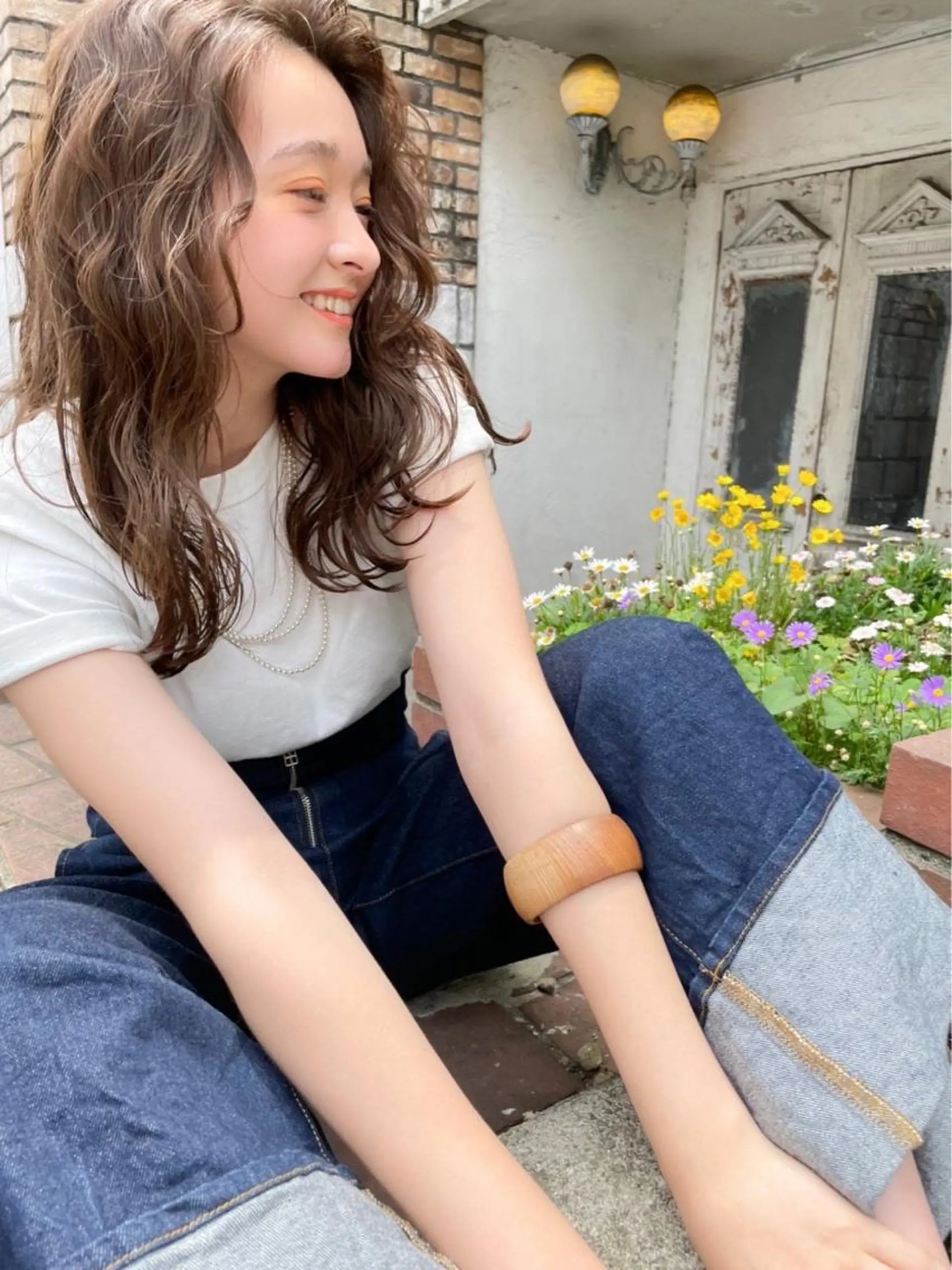 ミディアム カラー ヘアアレンジ ベージュカラー ブラウンカラー 金子 廉のヘアスタイル