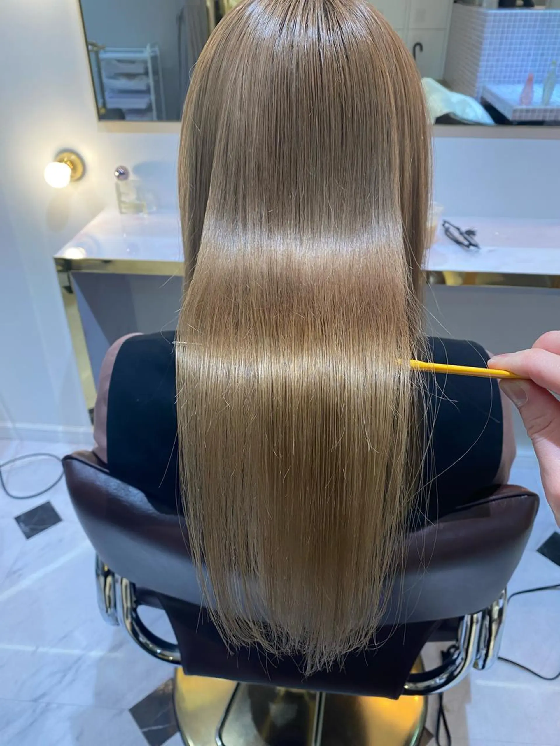 セミロング カラー ヘアアレンジ ブリーチ 髪質改善 トリートメント トリートメント 梅田中崎町髪質改善 /オキヒロト/エコルのヘアスタイル