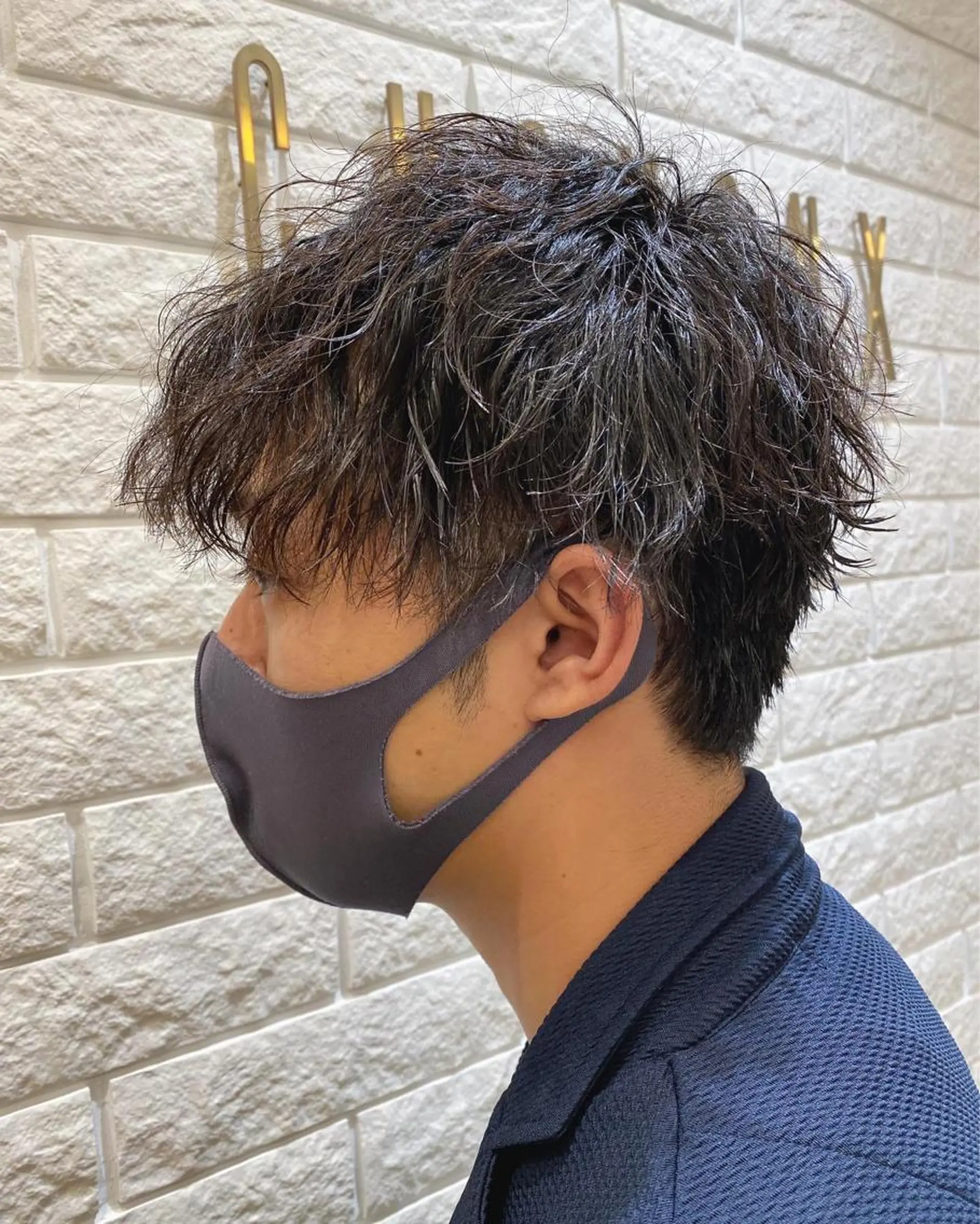 ミディアム パーマ メンズ 艶感🫧透明感カラー YUKARIのヘアスタイル
