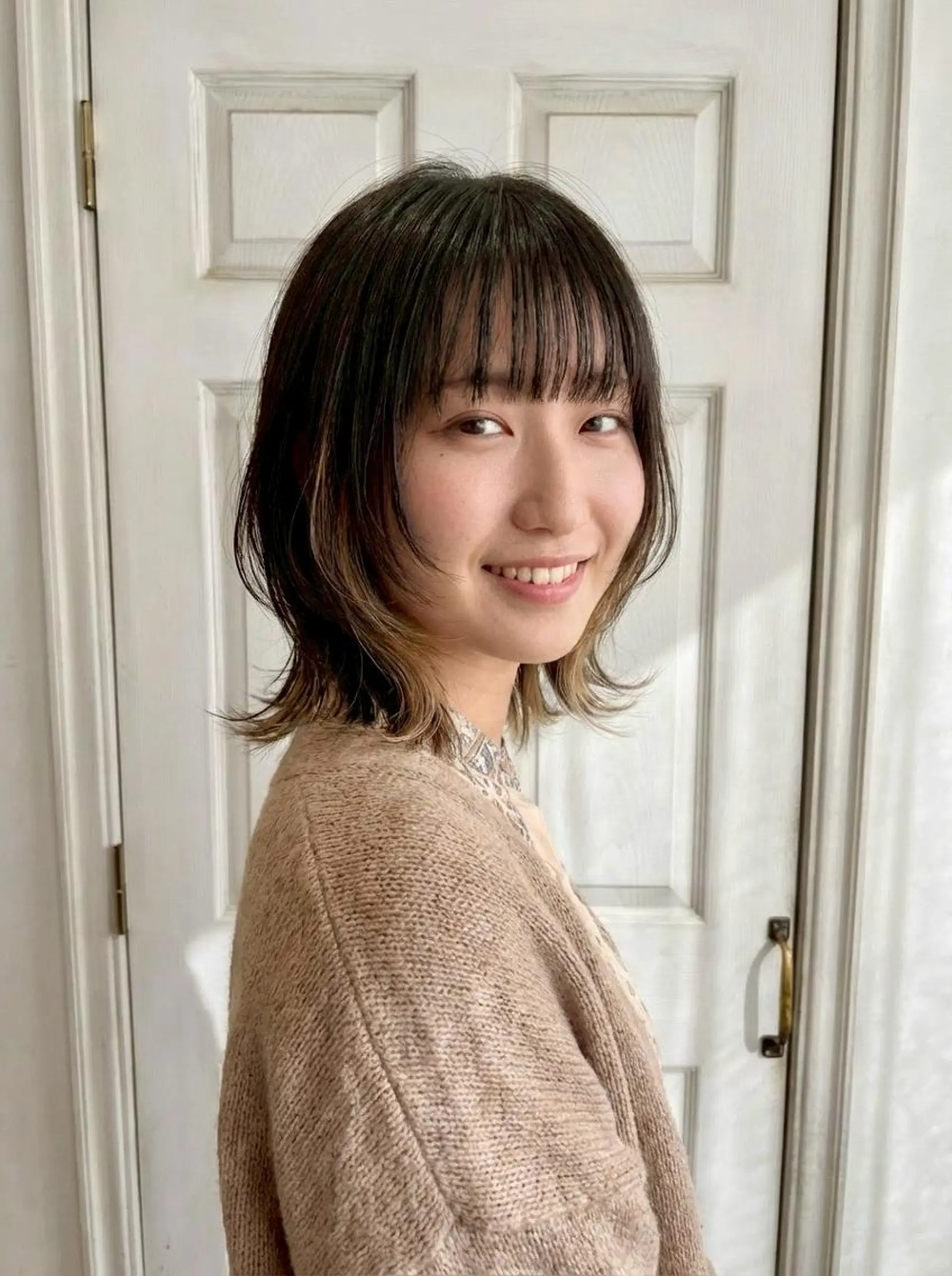 セミロング ボブ くびれヘア 顔周りカット 髪質改善 韓国風ヘア Aroma hair 🌙tanakaのヘアスタイル