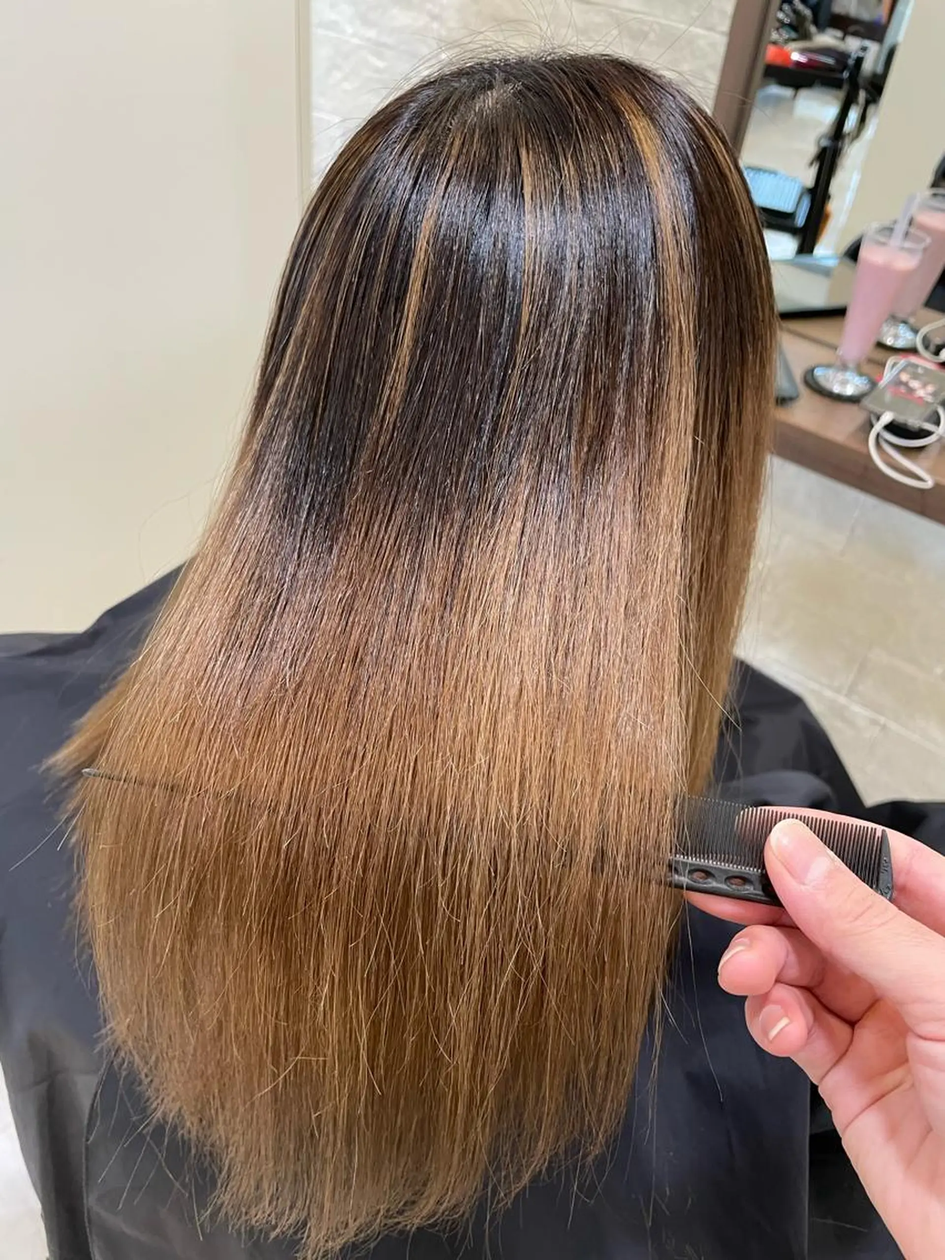 ロング カット 縮毛矯正 トリートメント 佐々木 達也のヘアスタイル