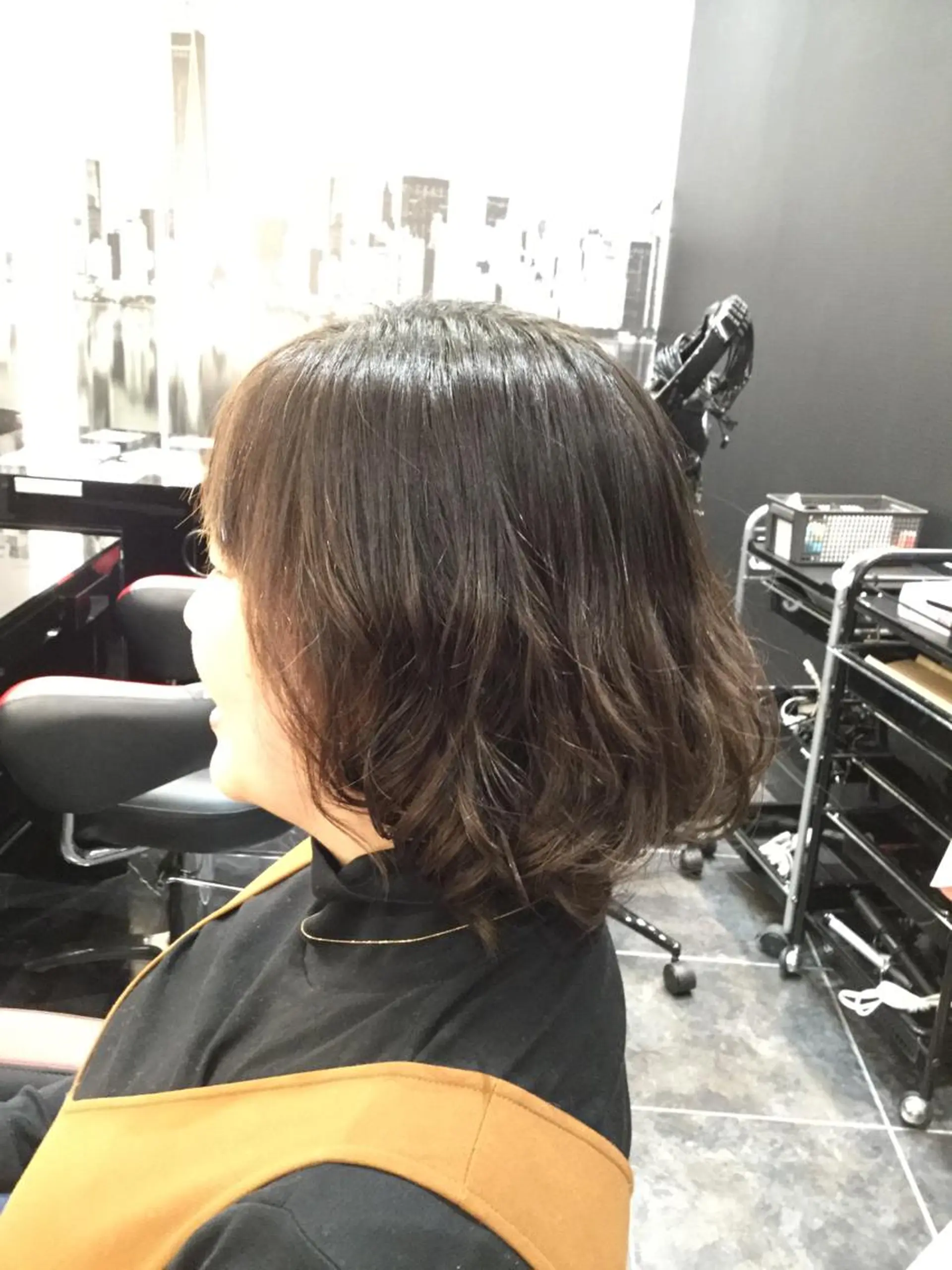 ミディアム パーマ Annon プライベートサロンのヘアスタイル