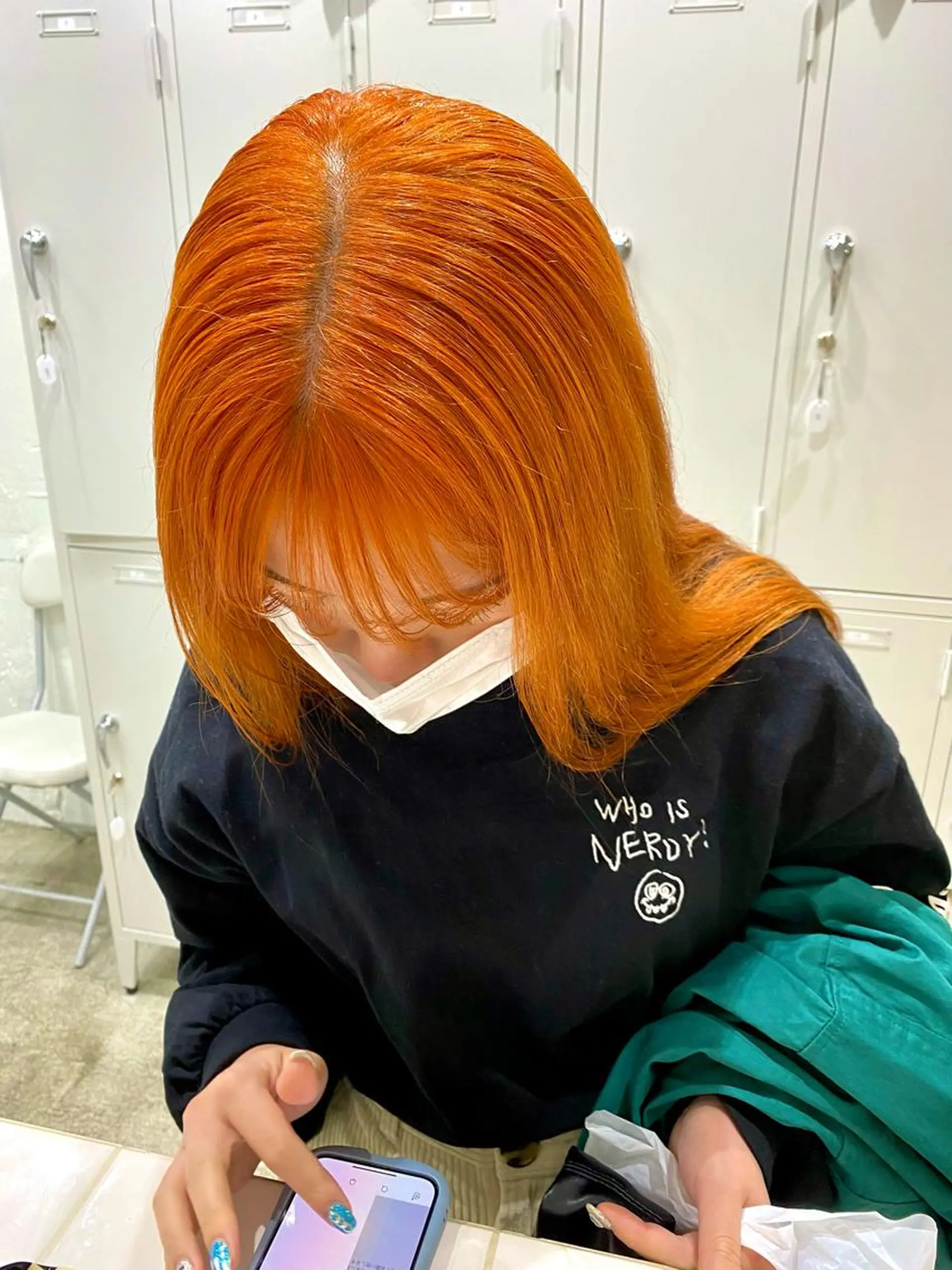 セミロング カラー アッシュ ミストバング ブリーチ ケアブリーチ ショコラグレージュ カット ヘアカラー トリートメント ヘッドスパ ヘアセット kai .のヘアスタイル