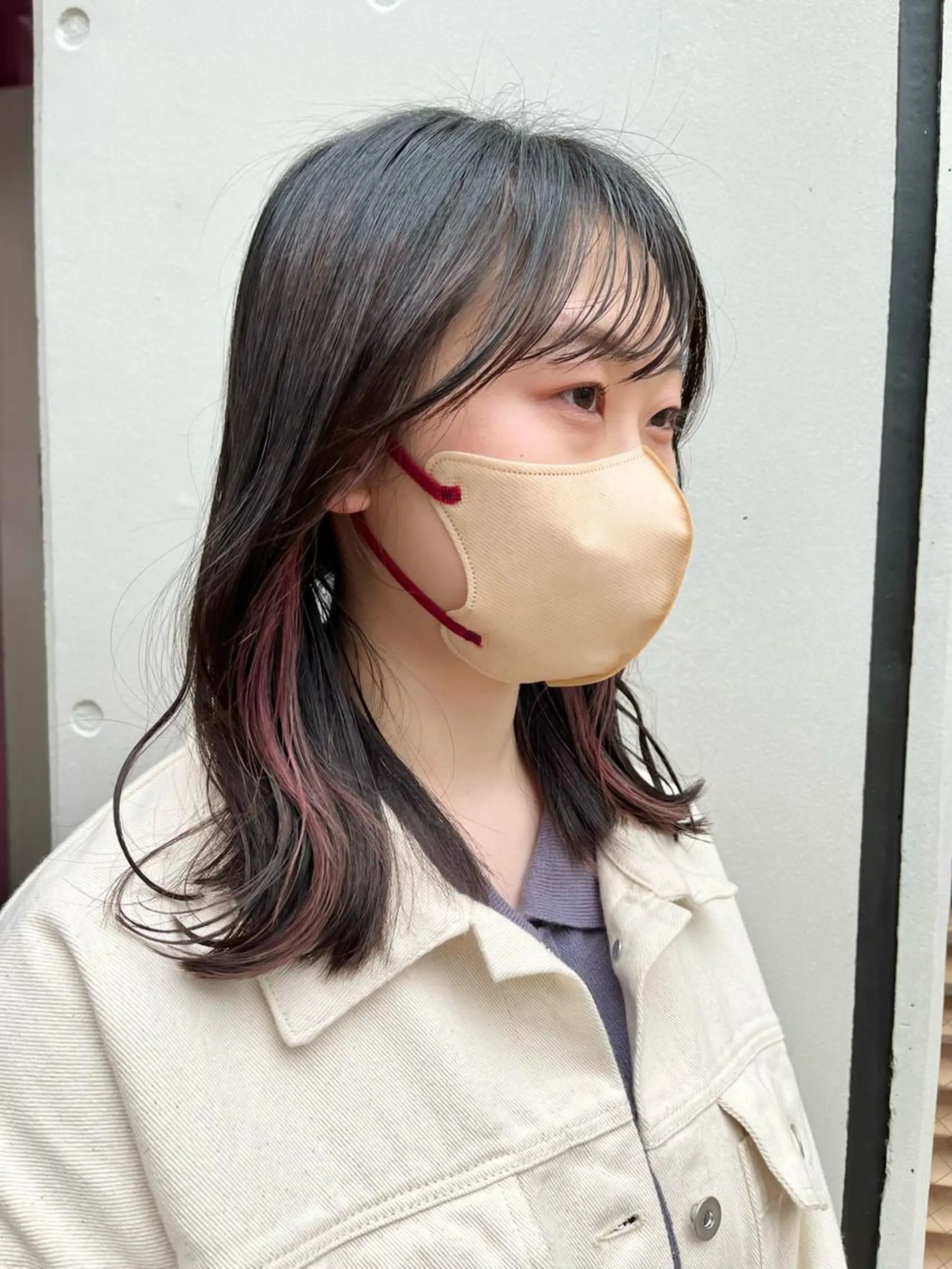 ミディアム カラー イヤリングカラー ピンクカラー 髪質改善☆ 縮毛矯正miyuのヘアスタイル