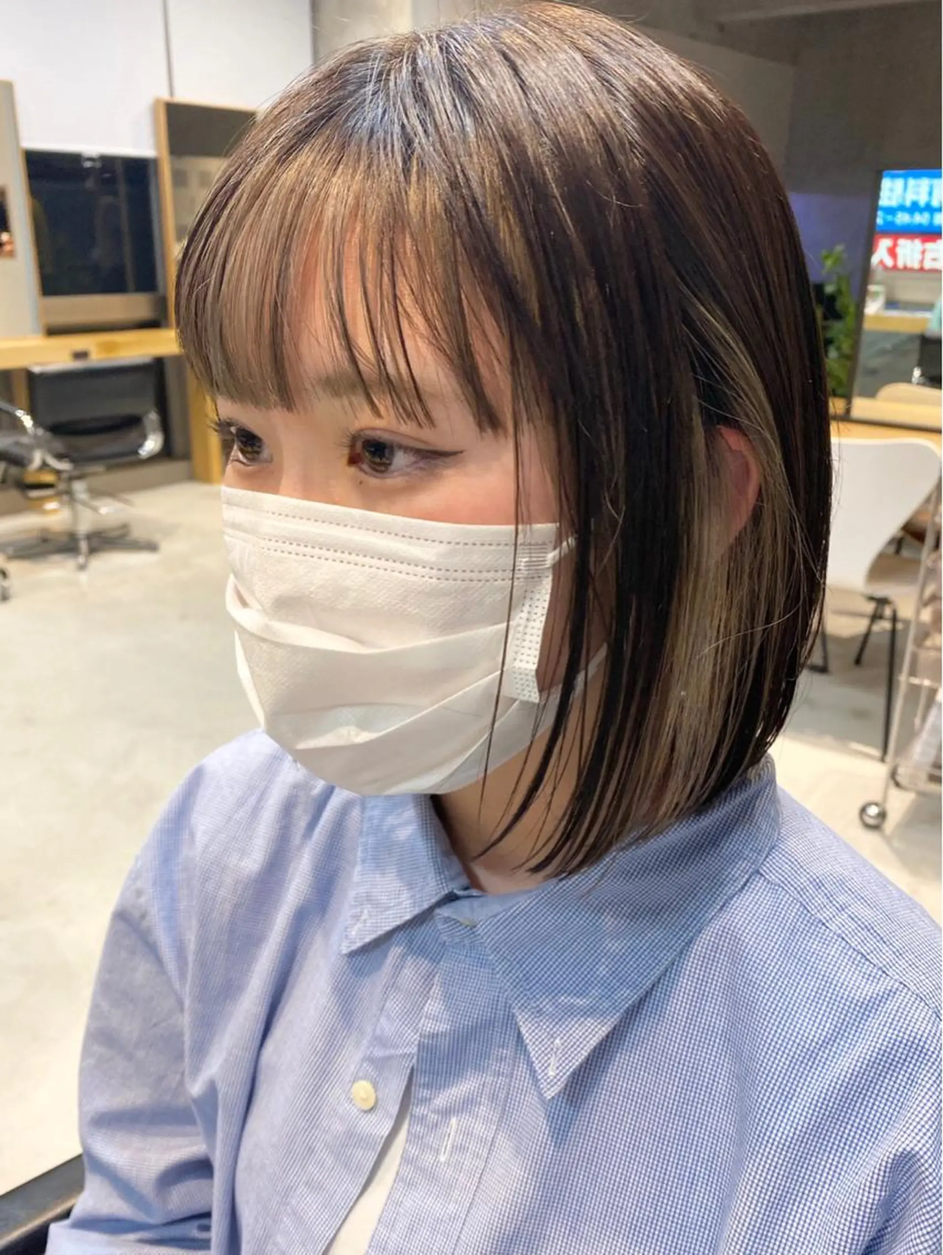 ショート カラー ヘアアレンジ ベージュカラー インナーカラー ホワイトベージュ ショートヘア原宿 fifth コシのヘアスタイル