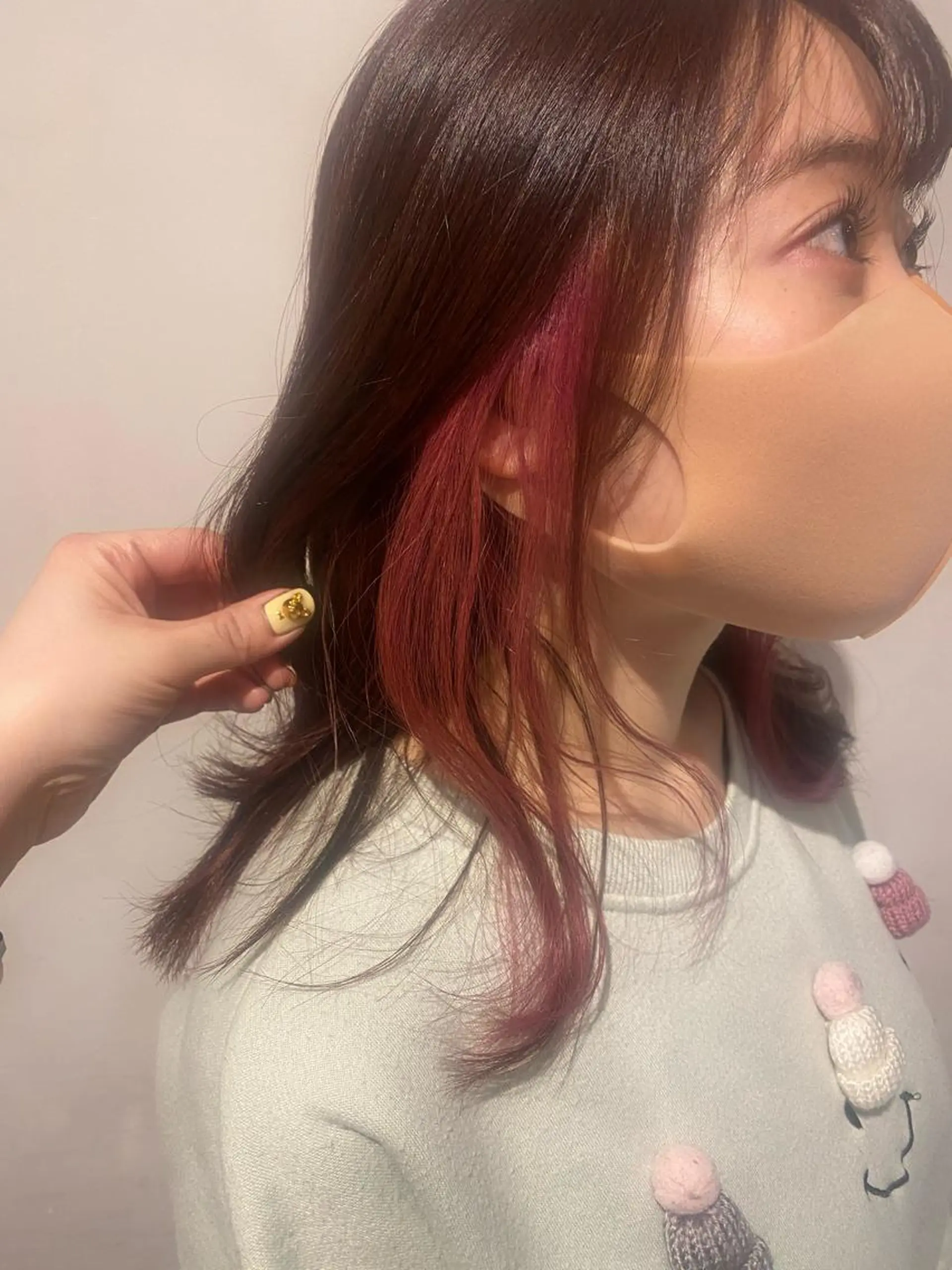 セミロング カラー インナーカラー ピンクカラー ローズカラー バイオレットカラー バイオレットピンク 🦋店長🦋 ほんさわ みずきのヘアスタイル