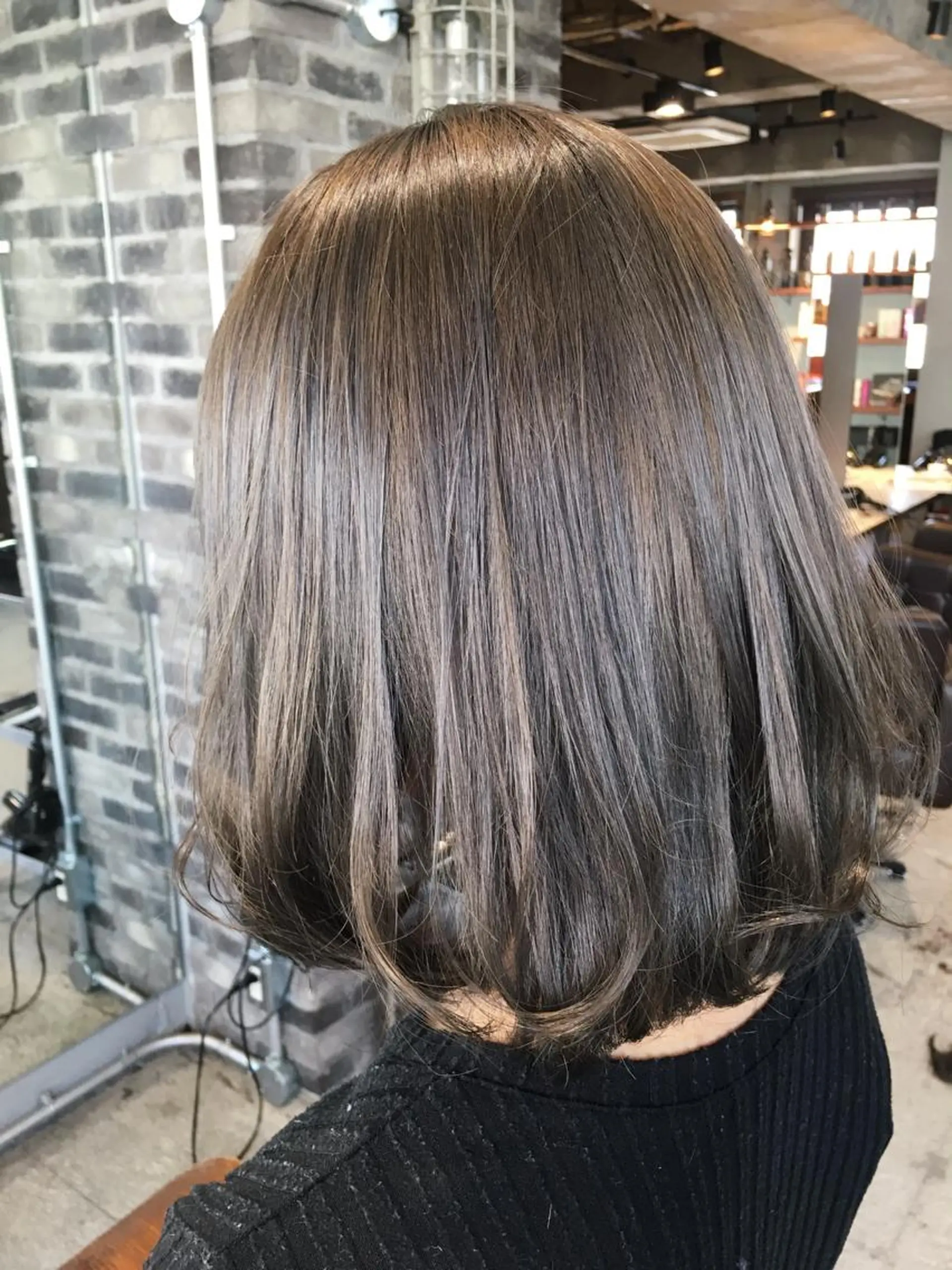 ショート カラー パーマ グレージュ ミルクティーグレージュ 代表 中島貴志のヘアスタイル