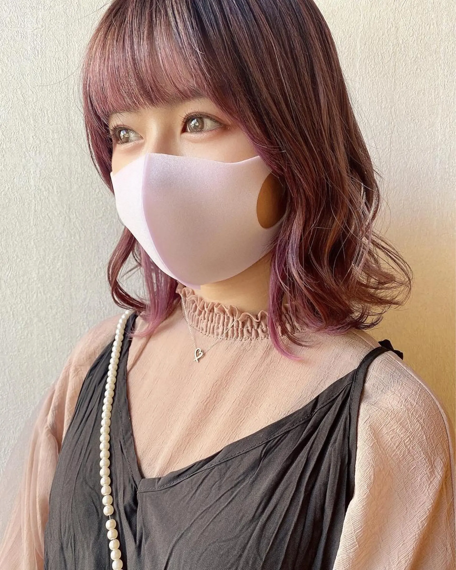 ミディアム カラー ブリーチ インナーカラー 🍬kanami 🍬ボブ/暖色カラーのヘアスタイル