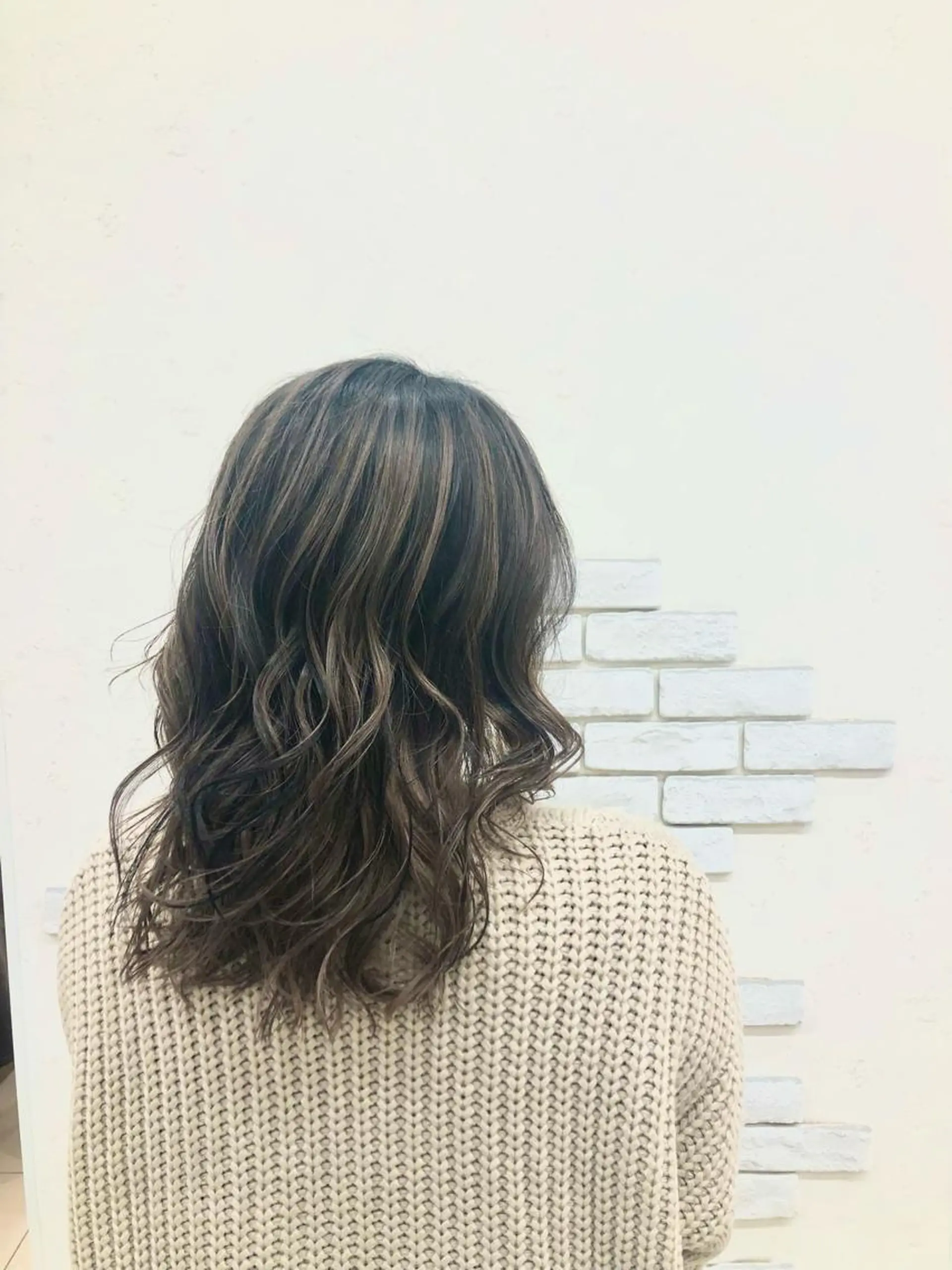 セミロング ヘアカラー 太白区/白髪ぼかし ハイライト/千葉達人のヘアスタイル