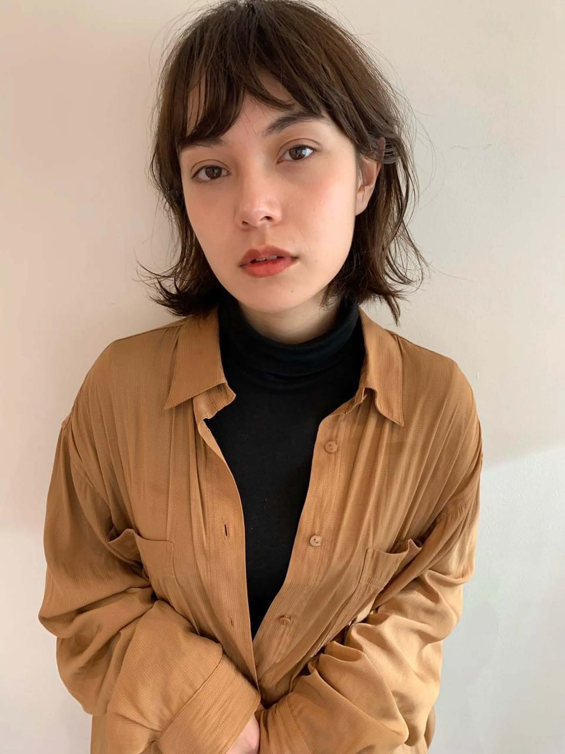 ミディアム カラー パーマ 安村 美奈のヘアスタイル