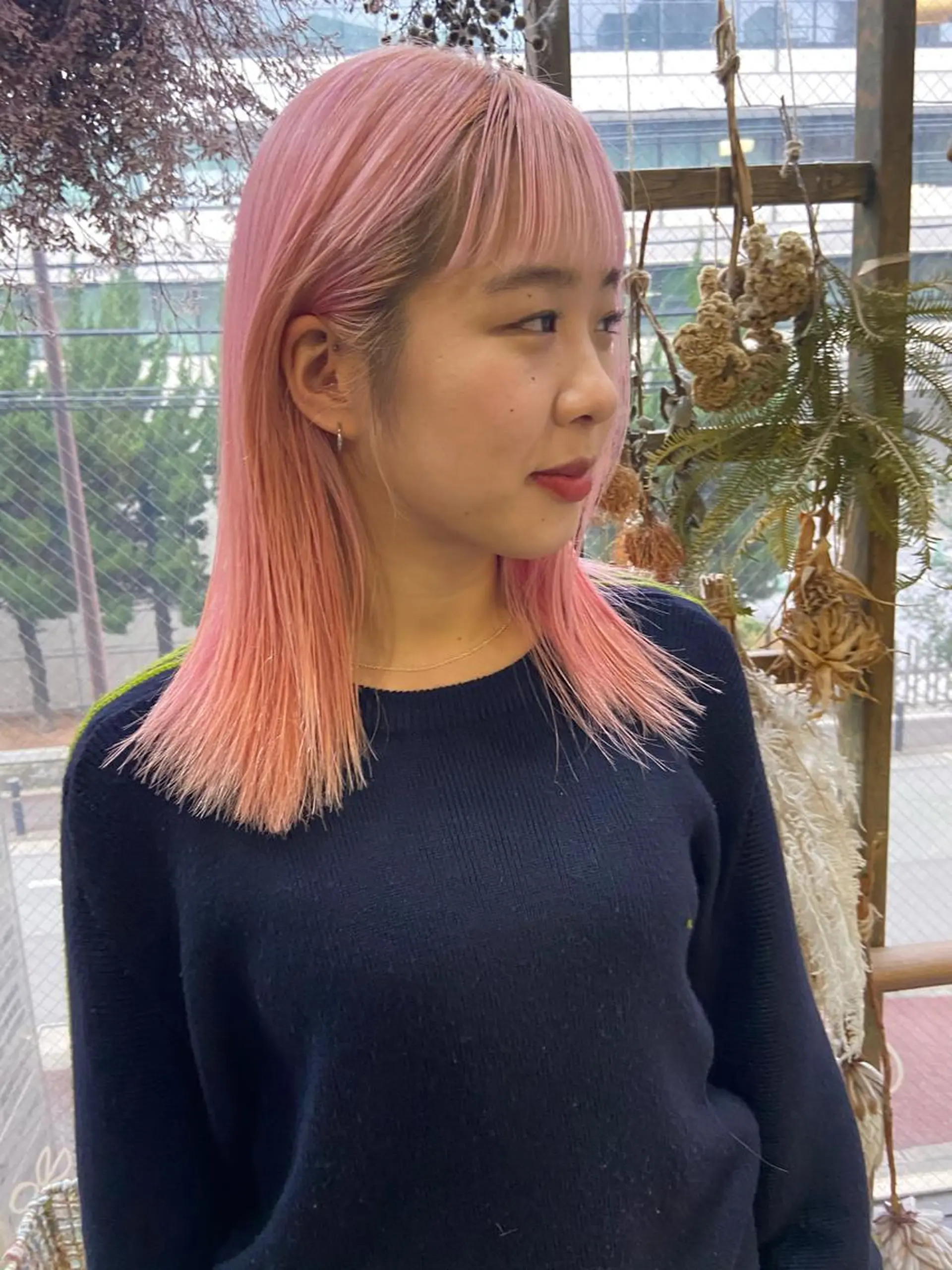 ミディアム カラー ブリーチ ハイトーンカラー ピンクカラー Pia hair Design Yakuin所属・松尾太樹 【pia】福岡美容室のヘアスタイル