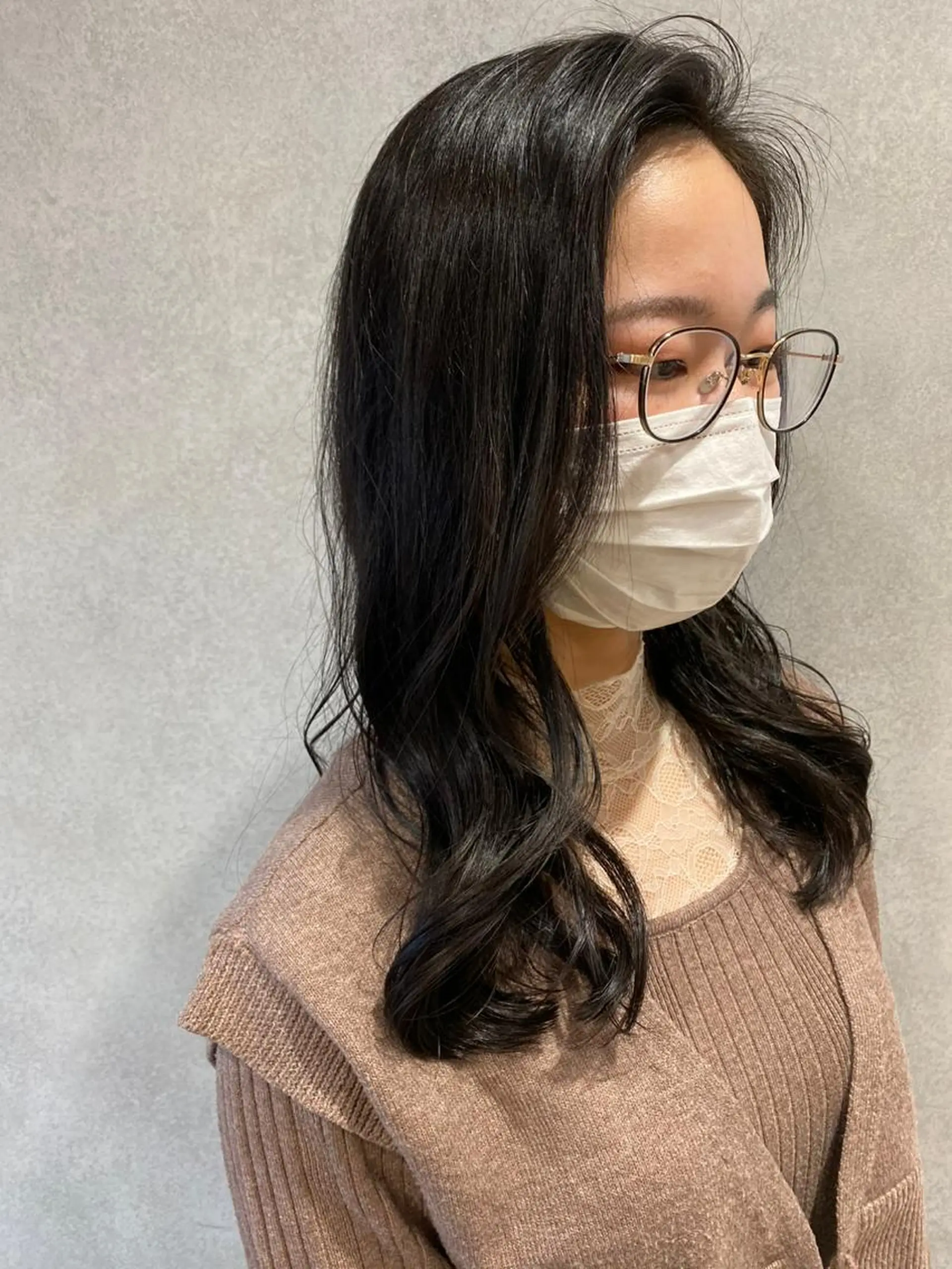 ロング カラー カット パーマ トリートメント 韓国hair ·͜· watanabeのヘアスタイル