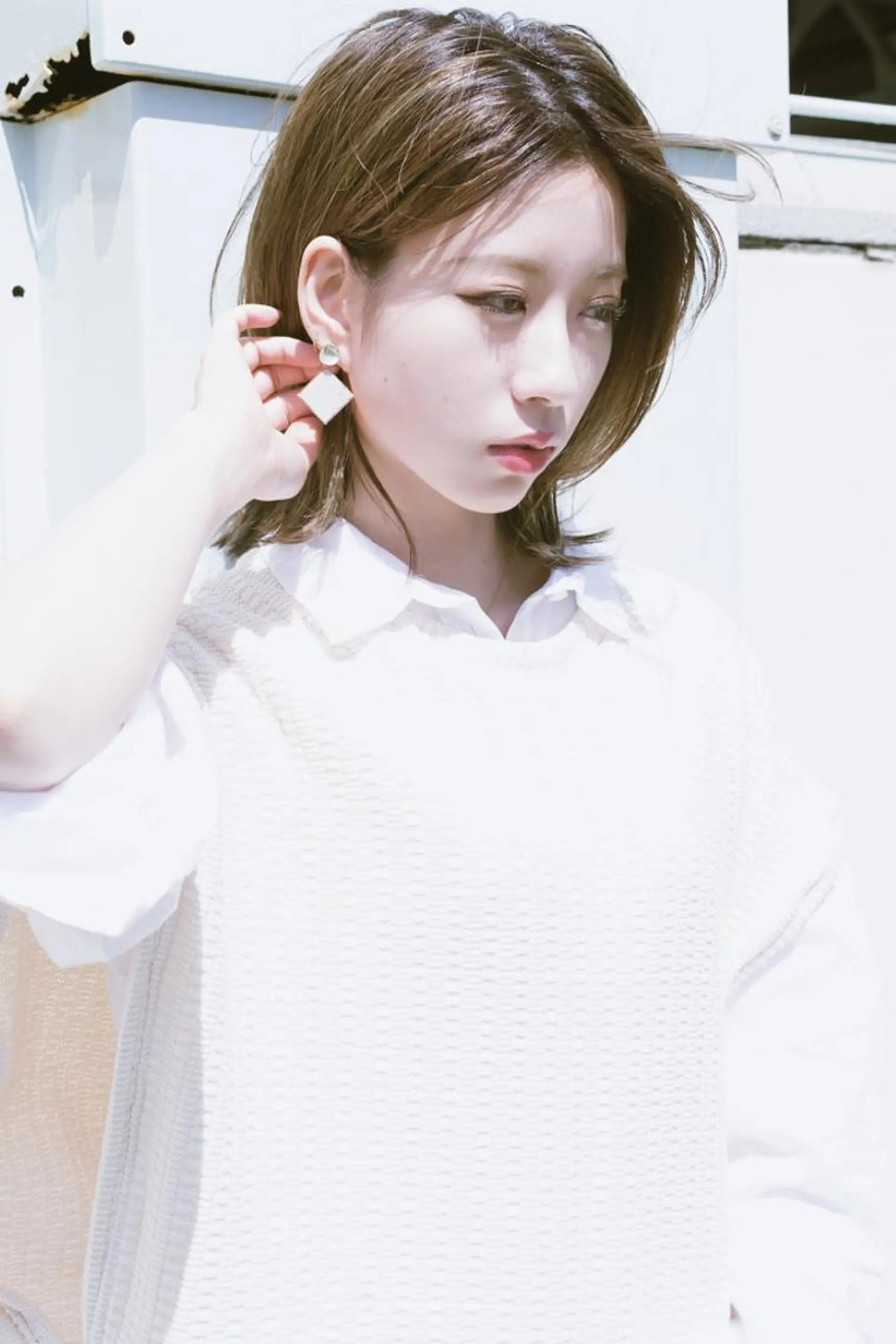 ミディアム カラー ショートボブ ベージュカラー ブルーカラー ブルージュ グレージュ 撮影モデル 斉藤 正敏のその他イメージ