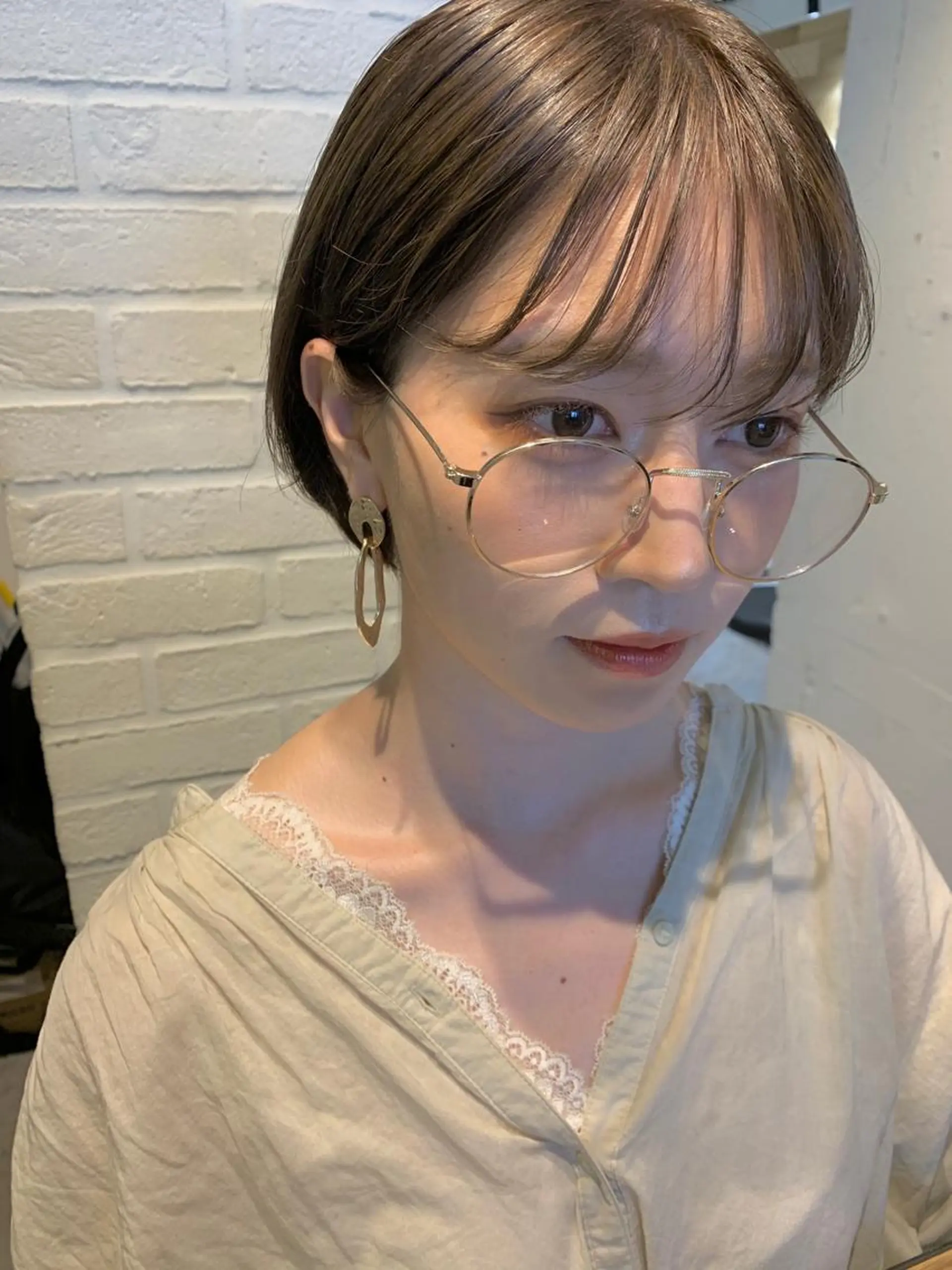 ショート カラー グレージュ シノザキ/薬院/ボブ /ショート/髪質改善のヘアスタイル